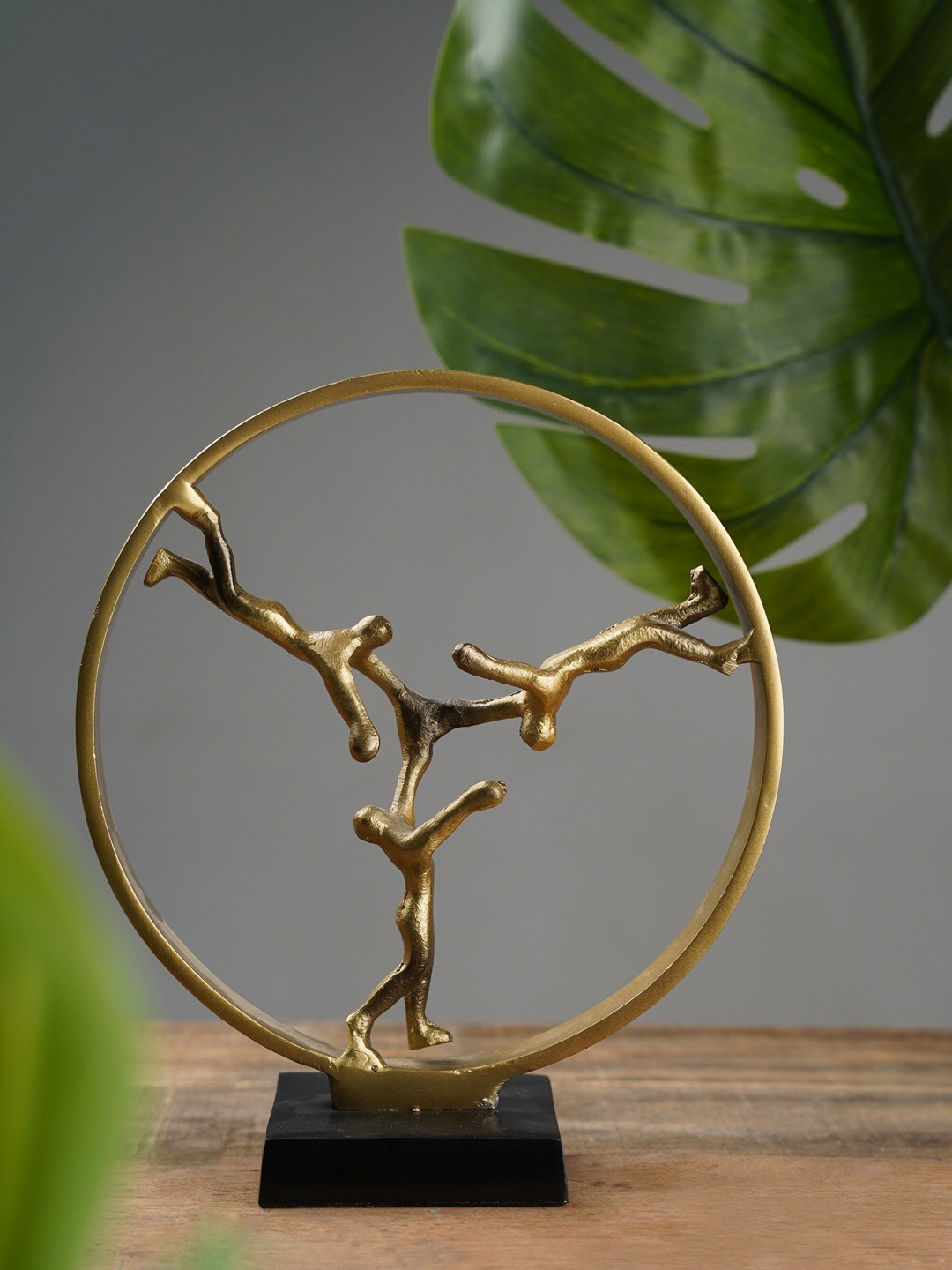 Folkstorys Sable Bud Vase Gold Metal Metallic Living Room Medium Showpiece - 9.8 Inches