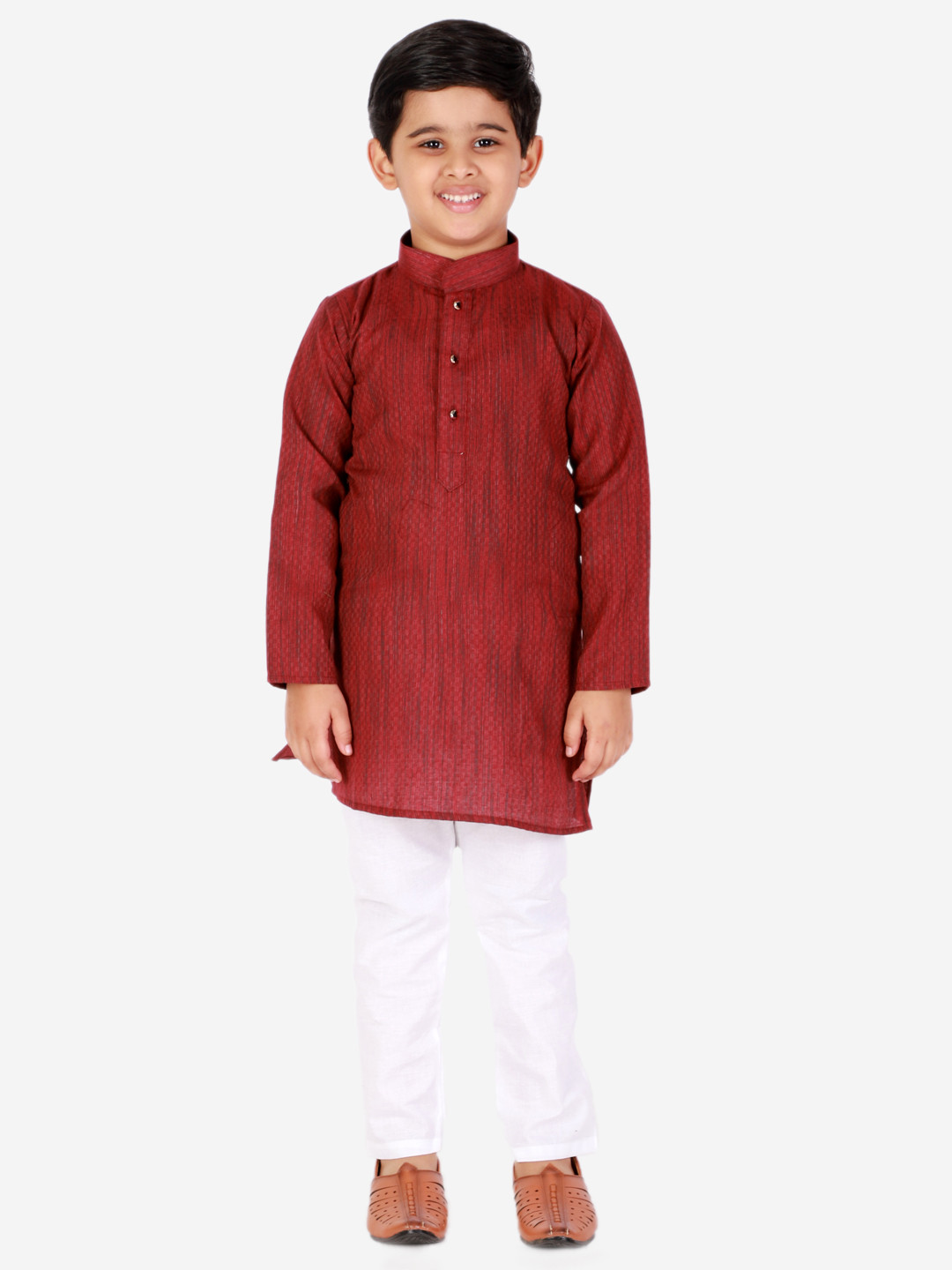 Pro-Ethic STYLE DEVELOPER Boys Maroon & Brown Kurta with Pyjamas