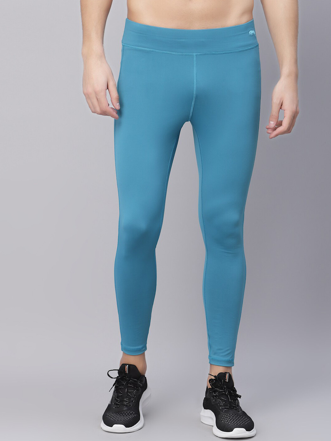 JUMP USA Men Teal Solid Rapid-Dry & Dry Fit Training Or Gym Tights