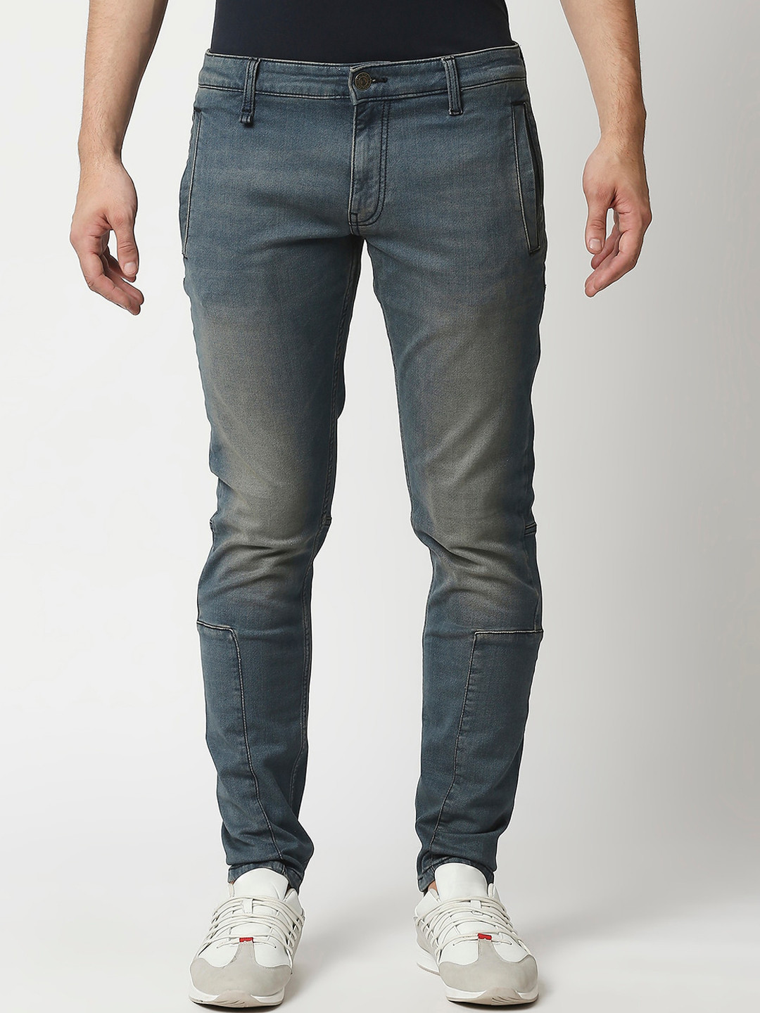 WAIMEA Men Blue Slim Fit Heavy Fade Stretchable Jeans