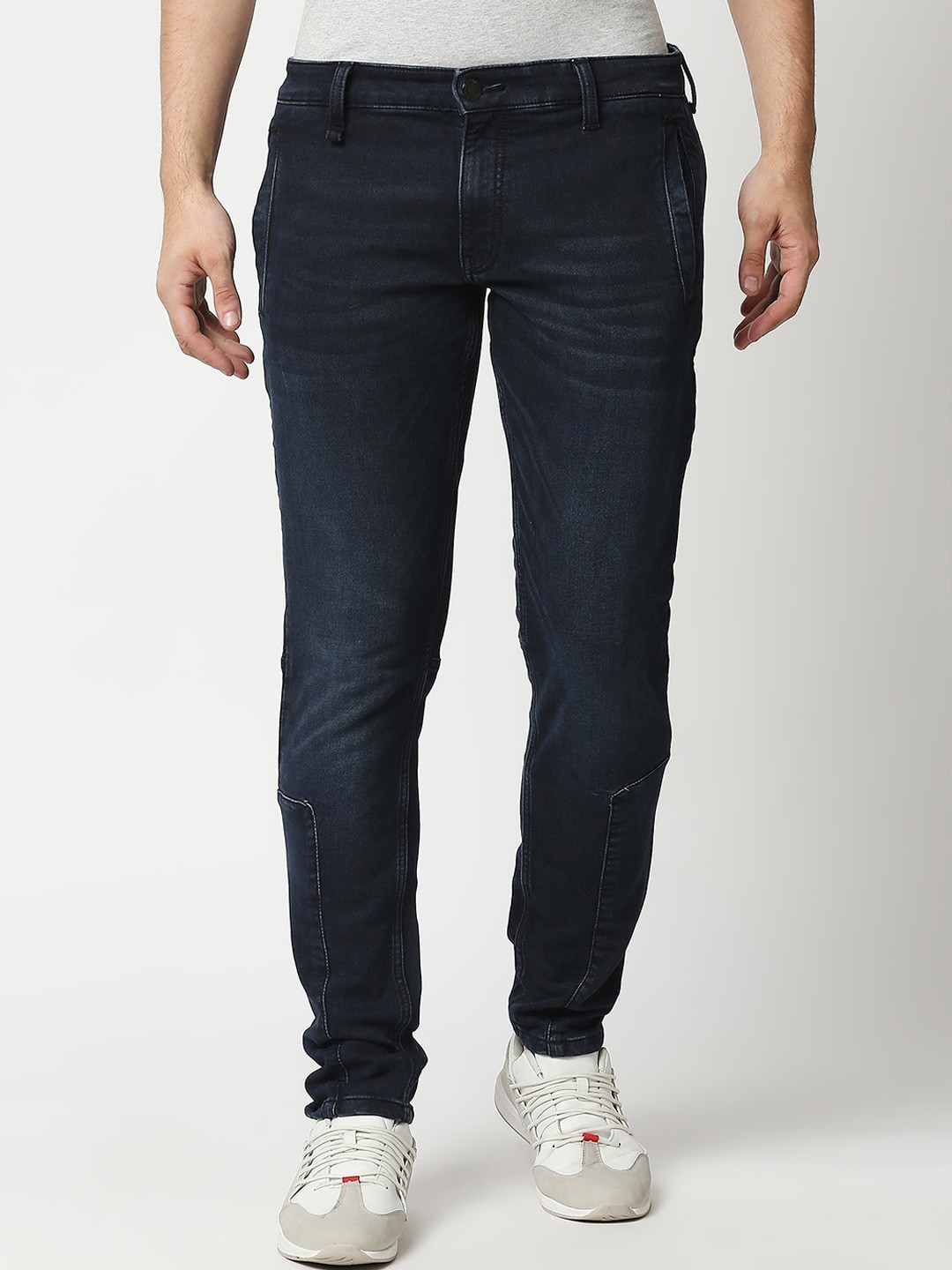 WAIMEA Men Navy Blue Slim Fit Light Fade Stretchable Jeans