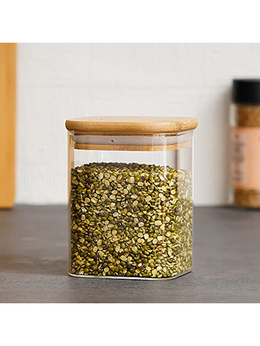 Femora Set Of 2 Transparent Glass Storage Jar 450 Ml