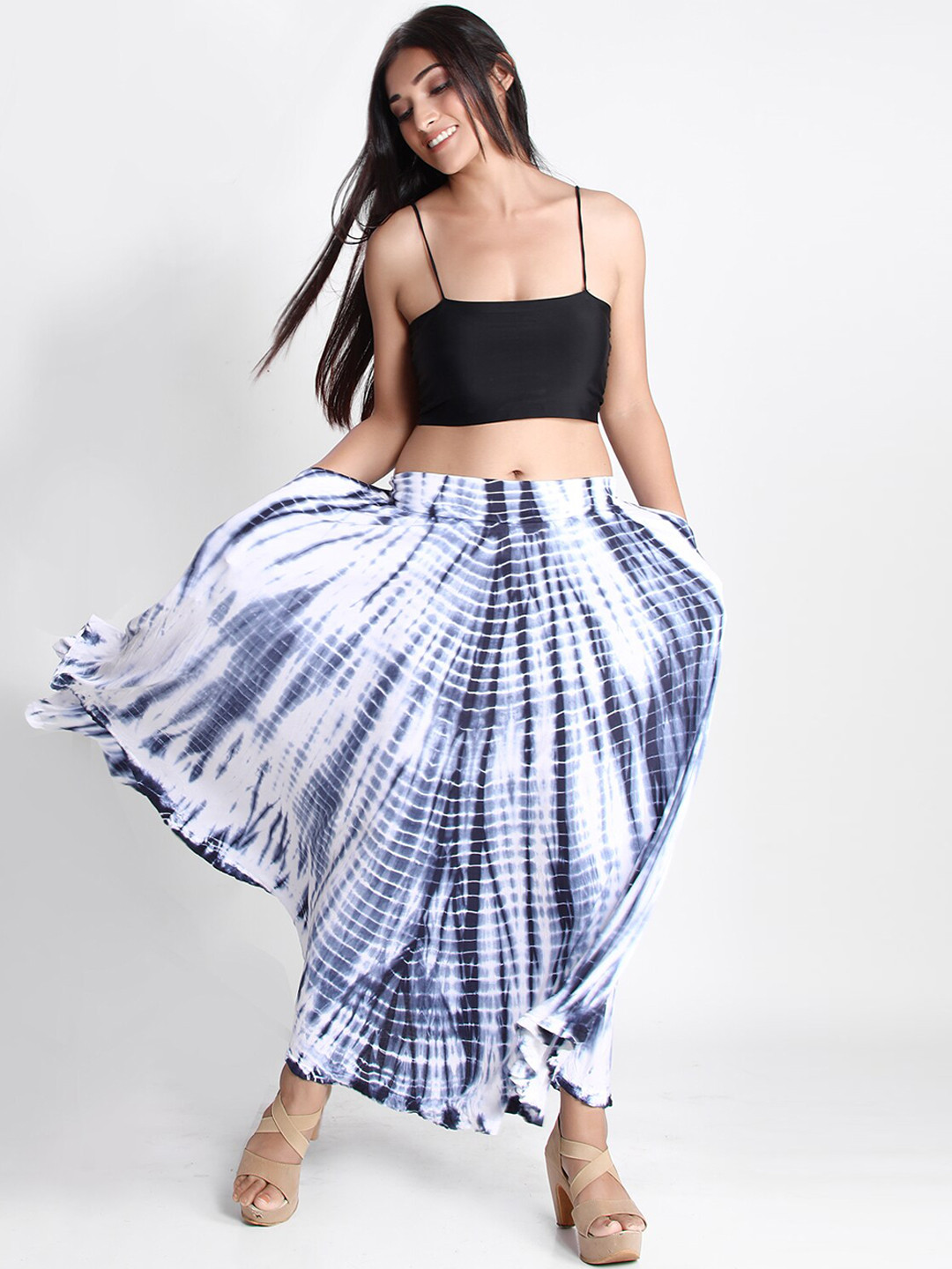 Dream of Glory Inc Women Blue Tie & Dye Printed Skirts