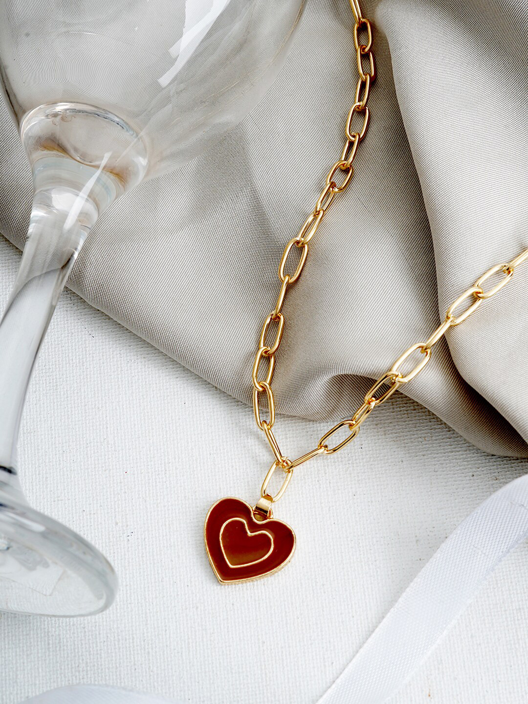 JOKER & WITCH Gold-Toned & Red Enamelled Necklace