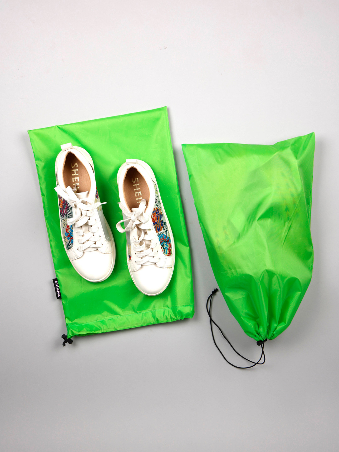 Ariana Set Of 2 Green Solid Shoes Organisers