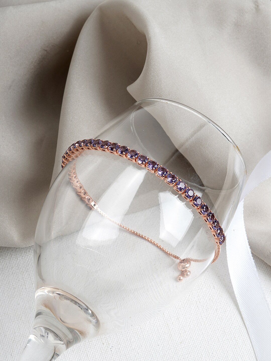 JOKER & WITCH Women Purple & Gold-Plated Bangle-Style Bracelet