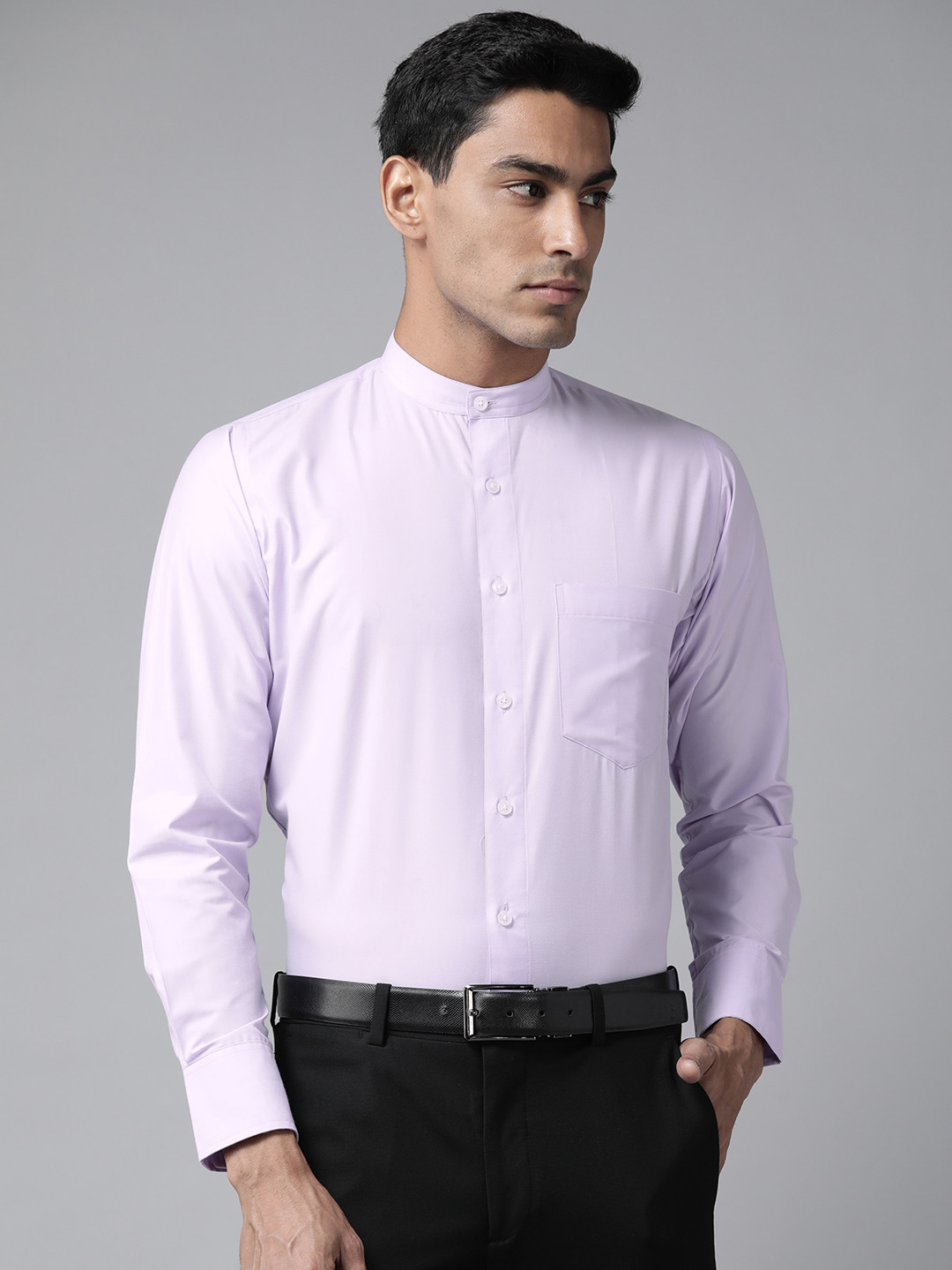 Shaftesbury London Men Purple Smart Slim Fit Semiformal Shirt