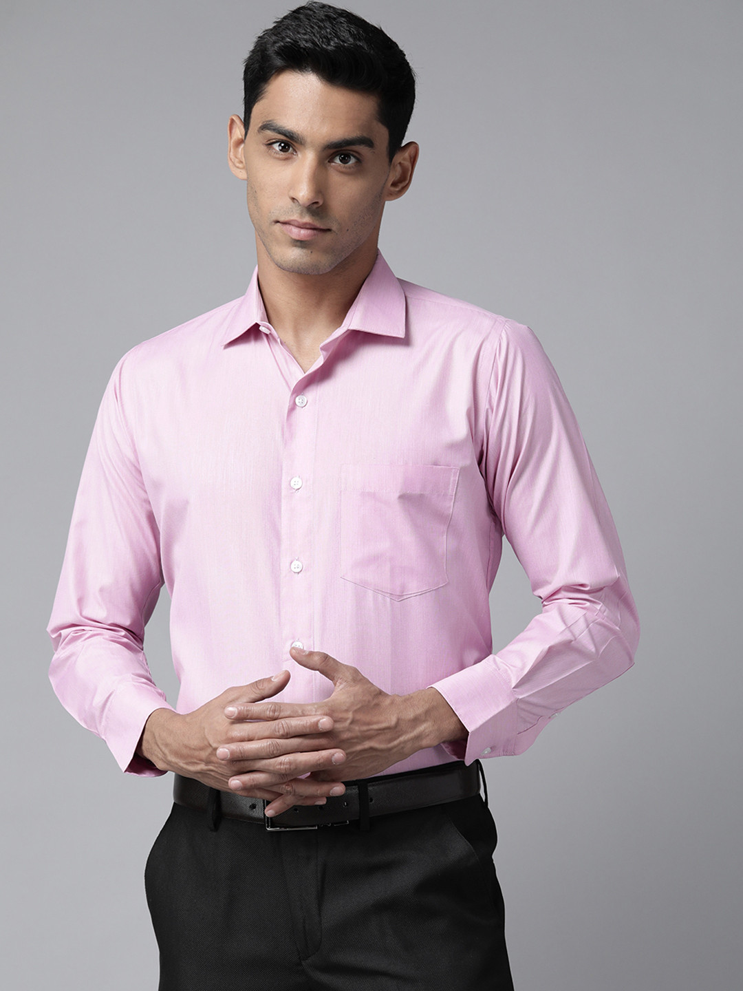 Shaftesbury London Men Purple Smart Slim Fit Semiformal Shirt