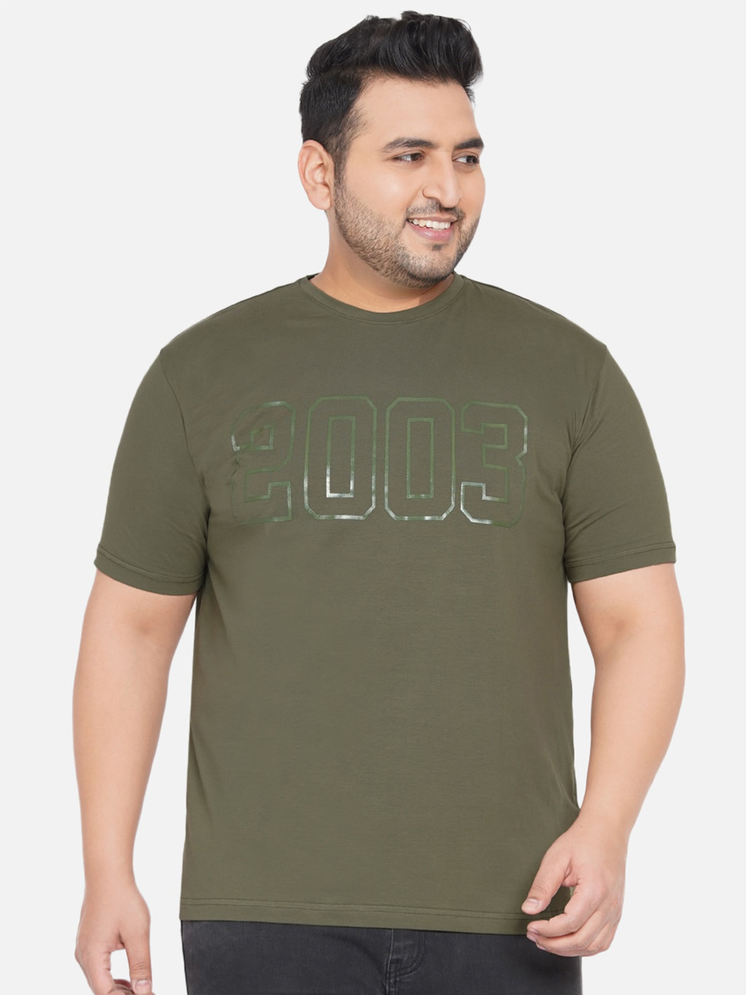 John Pride Plus Size Typography Printed Bio Finish T-shirt