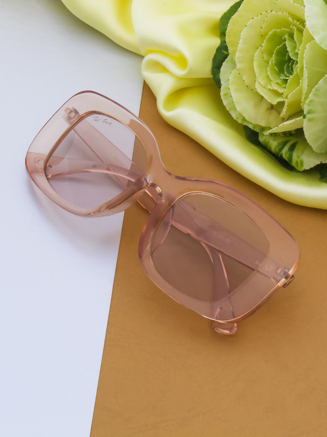 Ted Smith Women Brown Lens & Brown Square Sunglasses TSF-BRITNEY_BRN
