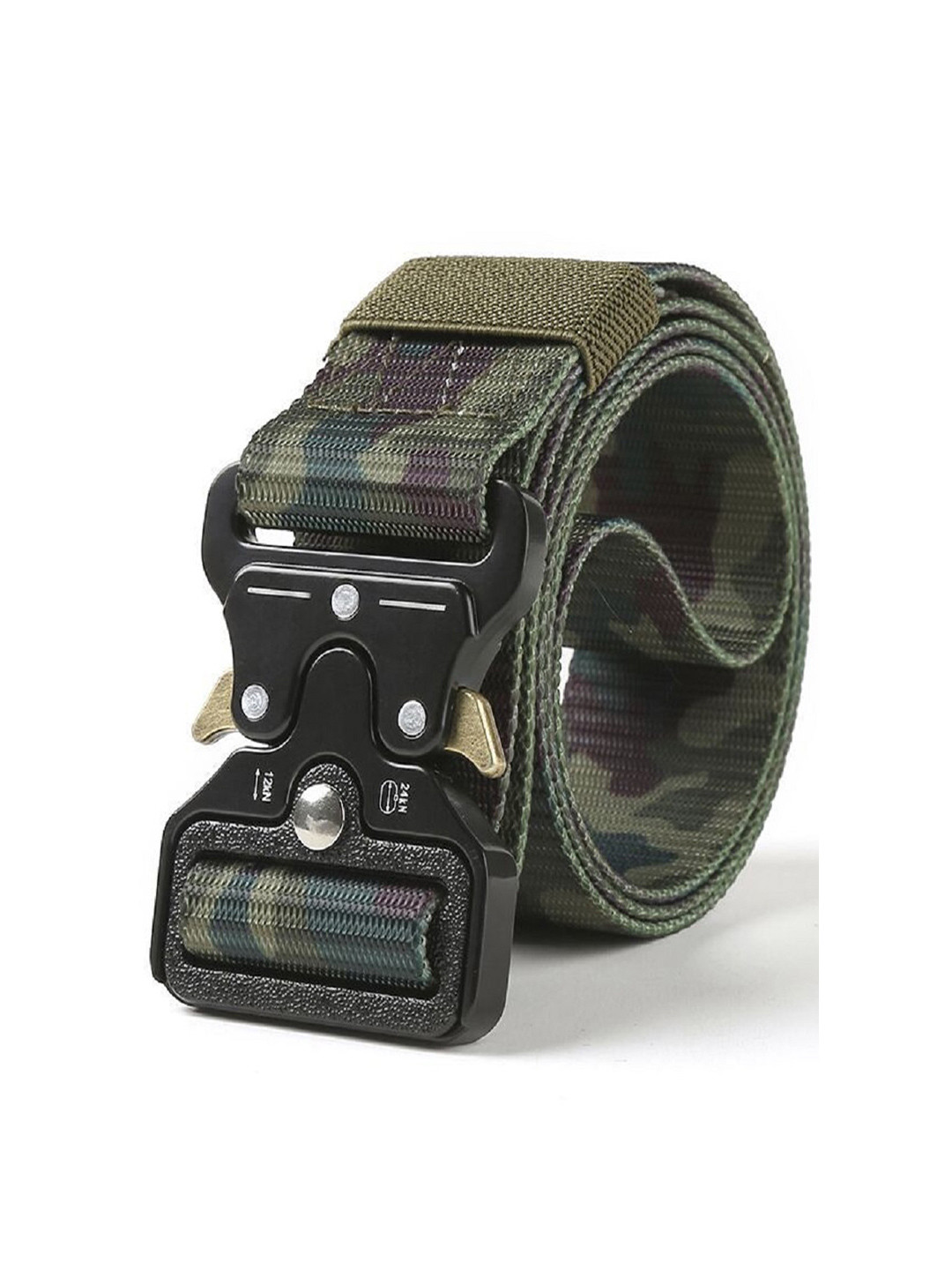 CONTACTS Men Olive Green & Beige Printed Belts