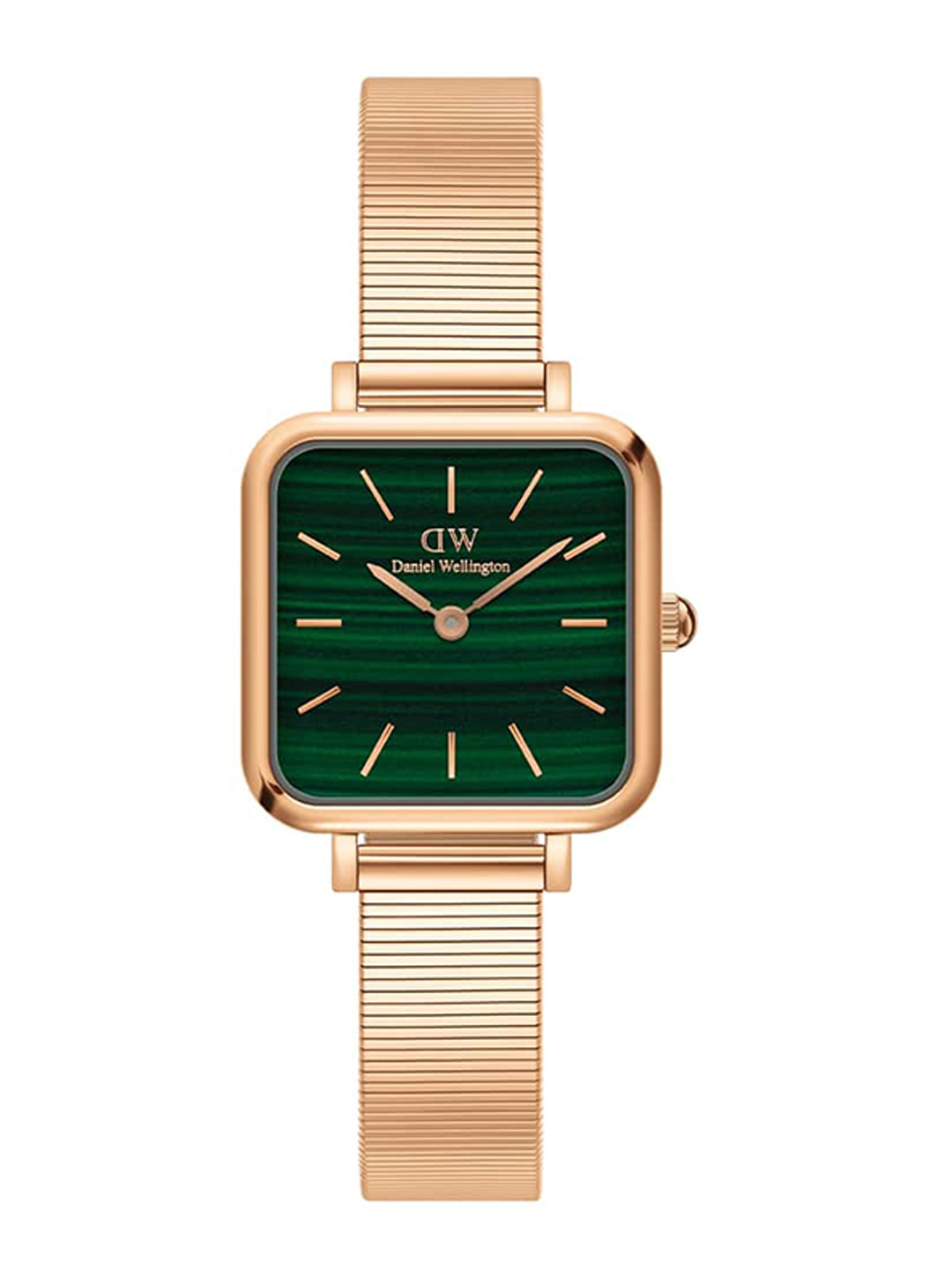Daniel Wellington Women Quadro Studio 22mm Green Dial Square Analogue Watch- DW00100520