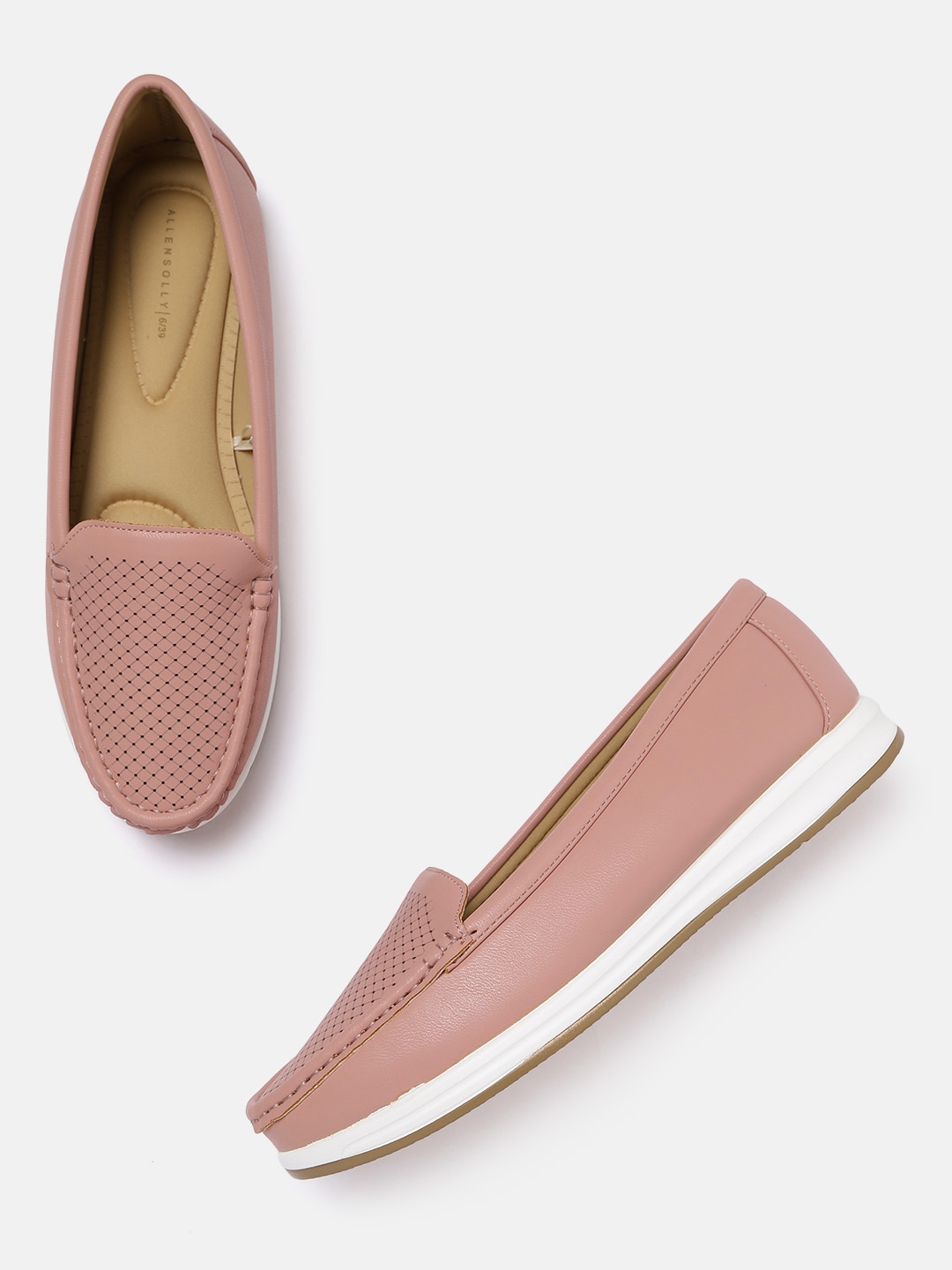 Buy Allen Solly Women Dusty Pink Perforated Loafers Casual Shoes for Women 17287046 Myntra