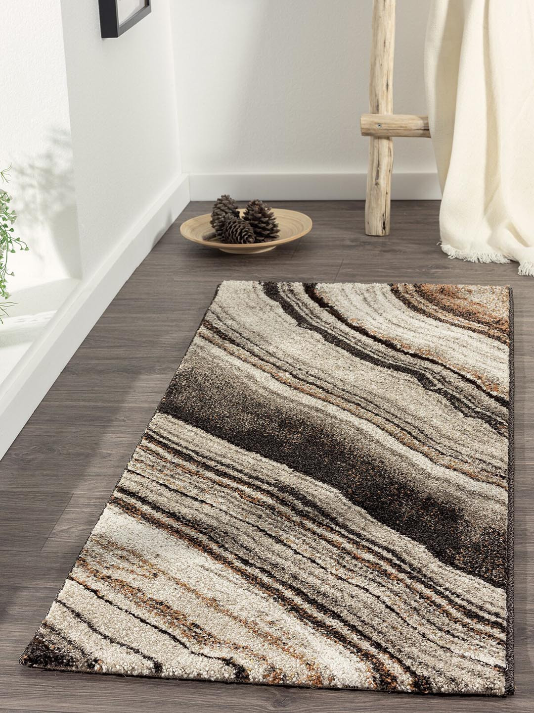 OBSESSIONS Grey Obsessions Polypropylene Abstract Runner