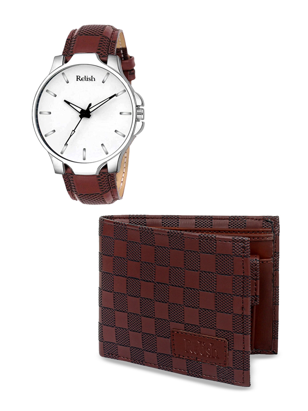 Relish Men Brown & White Accessory Gift Set
