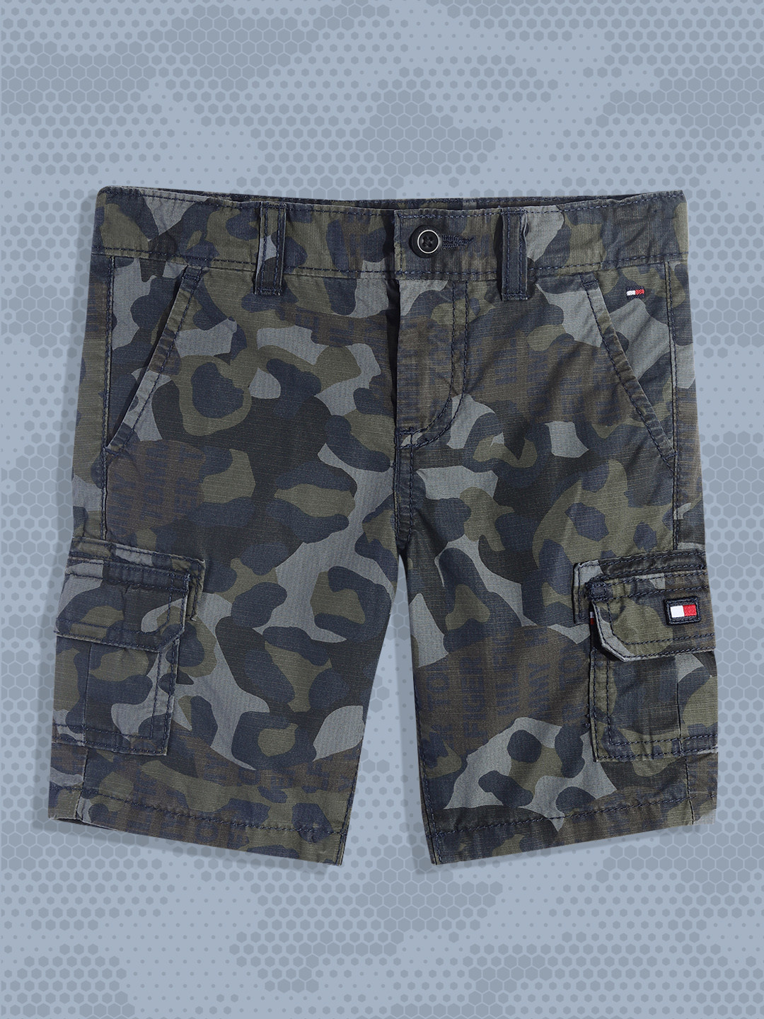 Tommy Hilfiger Boys Navy Blue Camouflage Printed Shorts