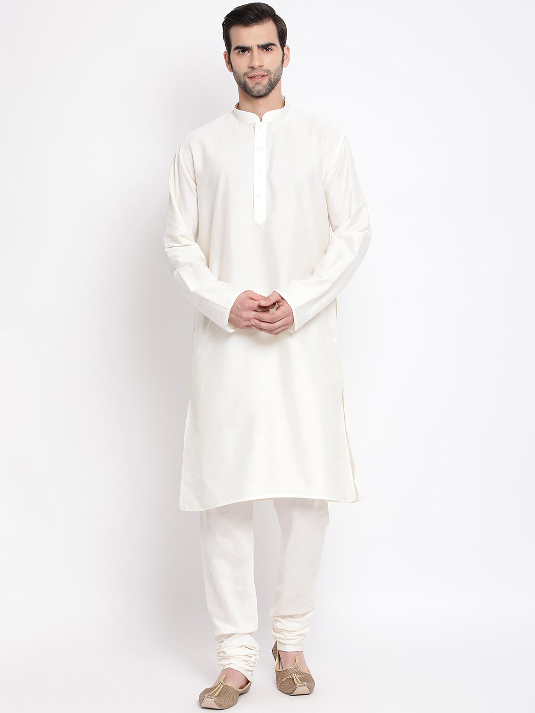VASTRAMAY Men Off White Kurta with Pyjamas