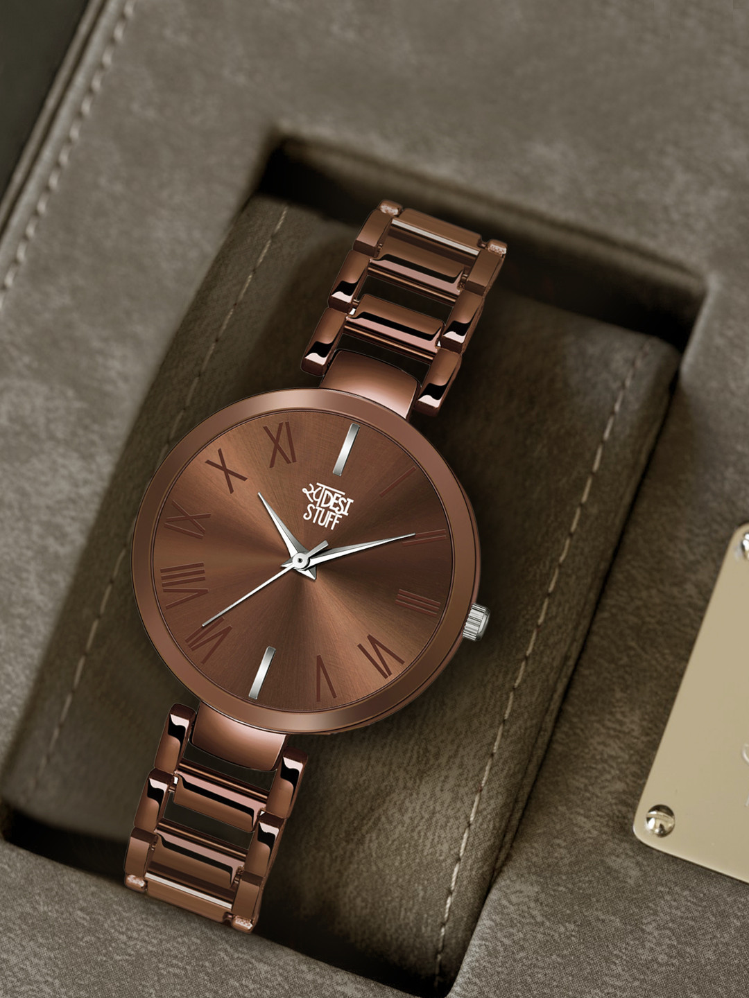 SWADESI STUFF Women Brown Dial & Brown Bracelet Style Straps Analogue Watch