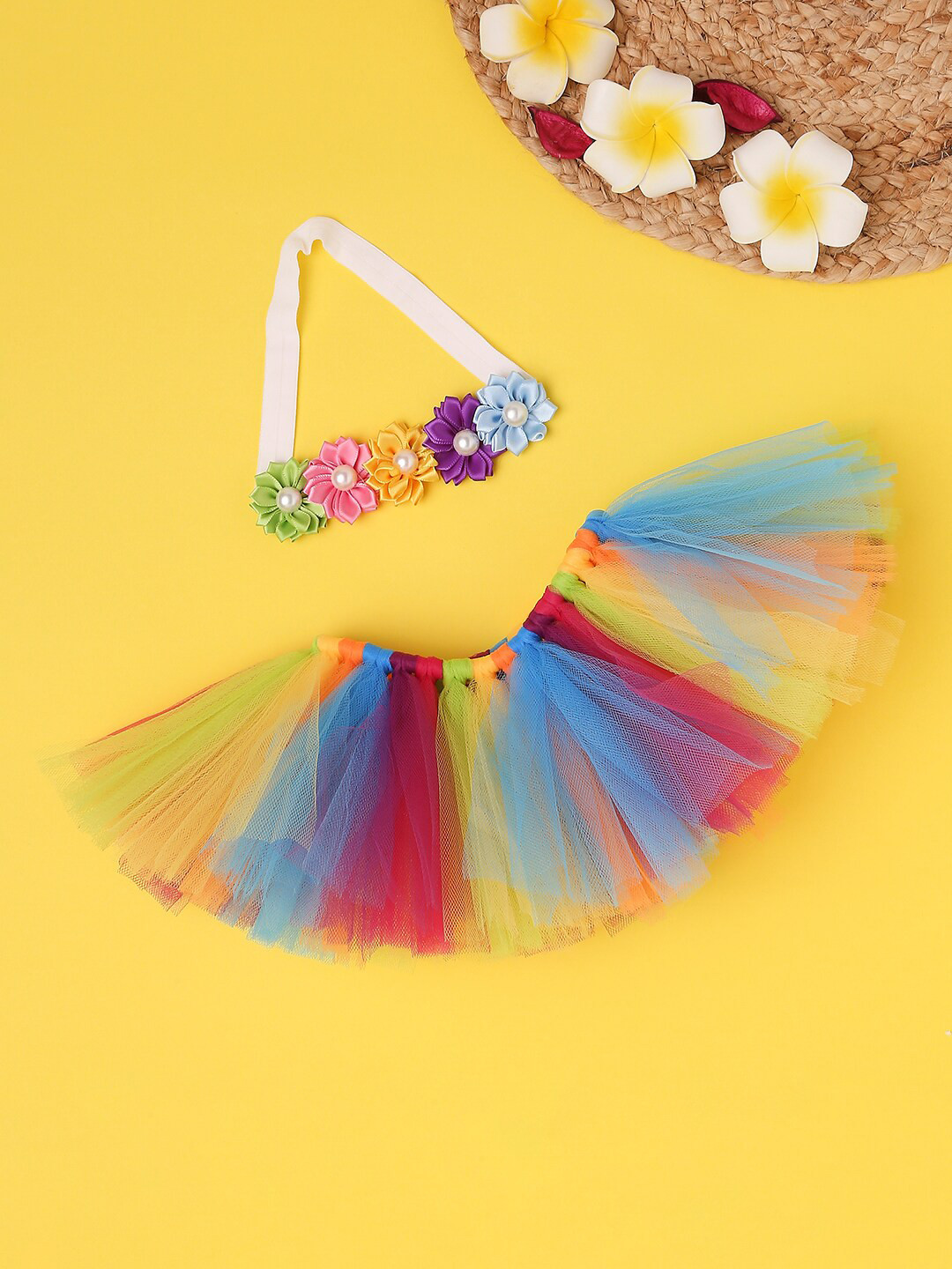 Babymoon Infants Multicoloured Skirt & Headband Photography Outfit
