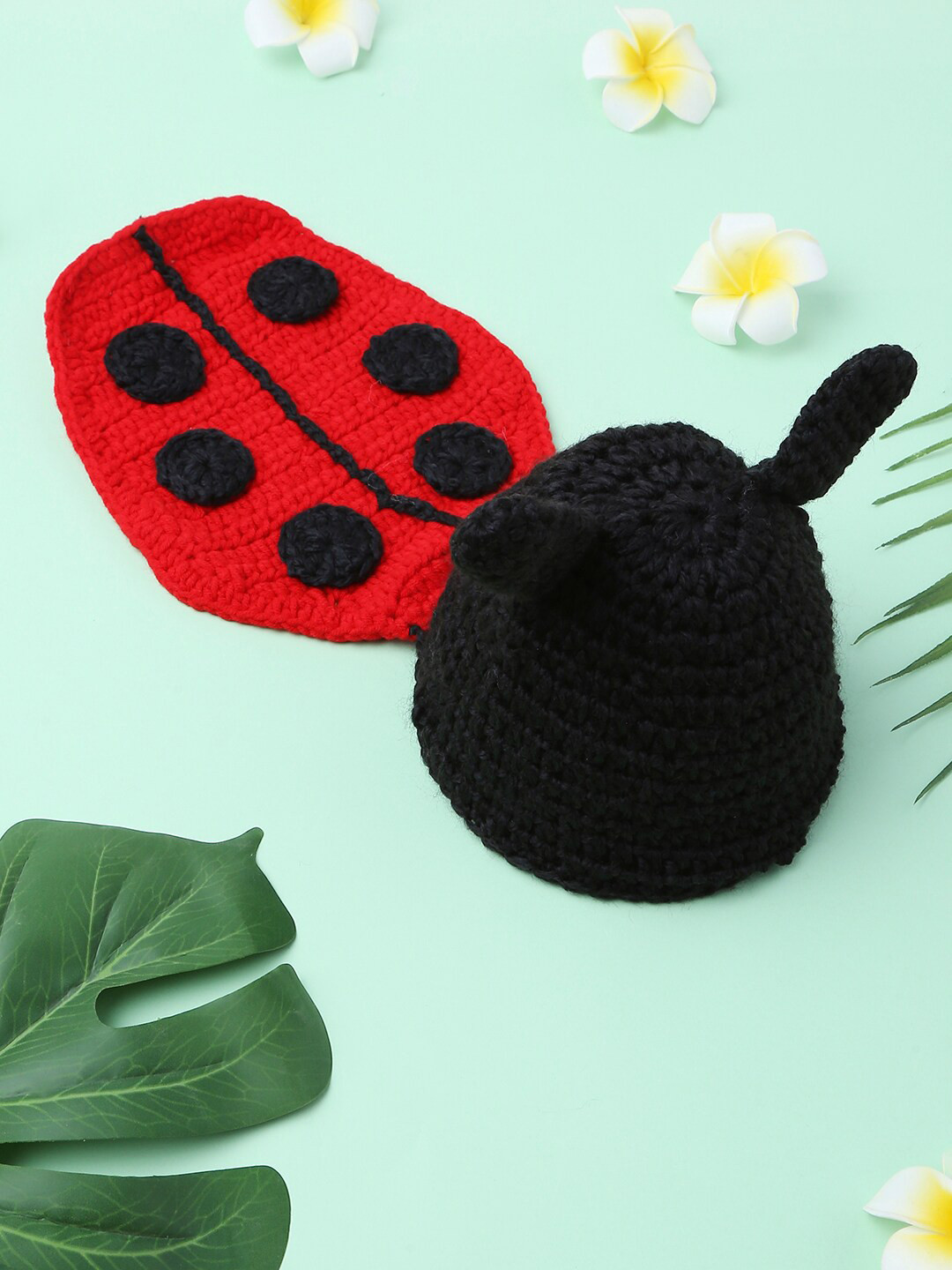 Babymoon Infant Kids Red & Black Photography Crochet Outfit Costume