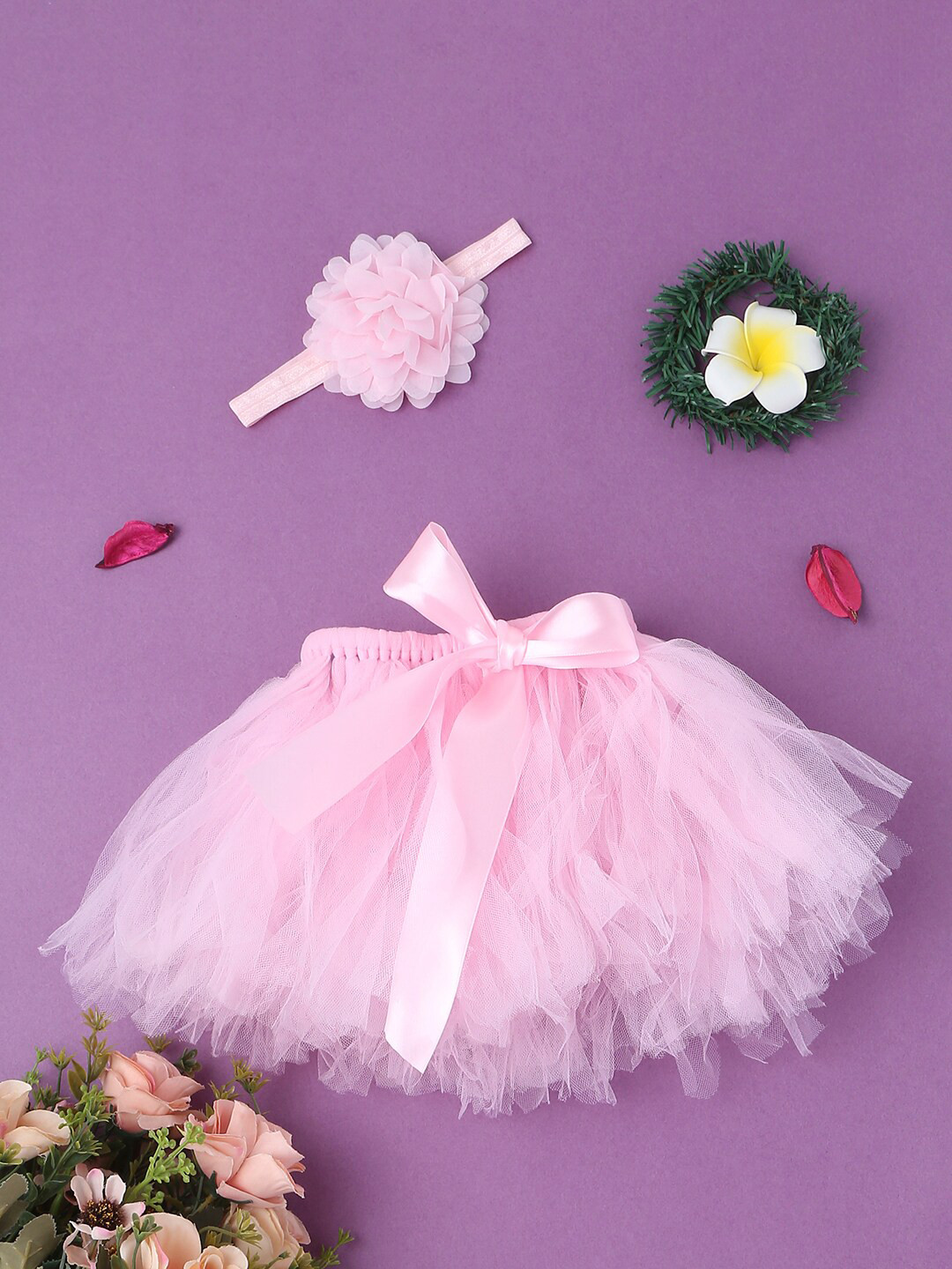 Babymoon Infants Pink Skirt & Headband Photography Outfit