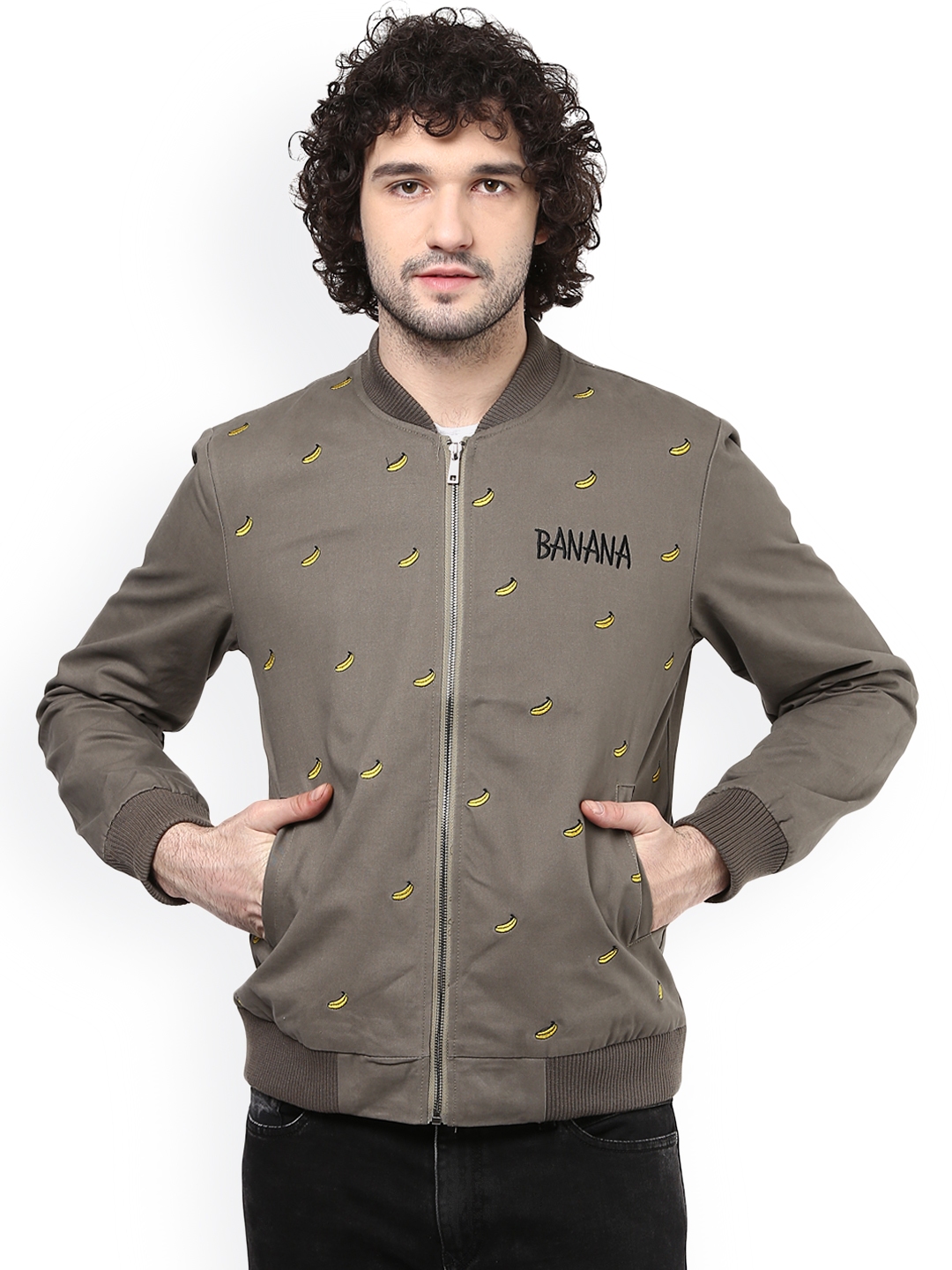 Buy Atorse Grey Embroidered Bomber Jacket Jackets for Men Myntra