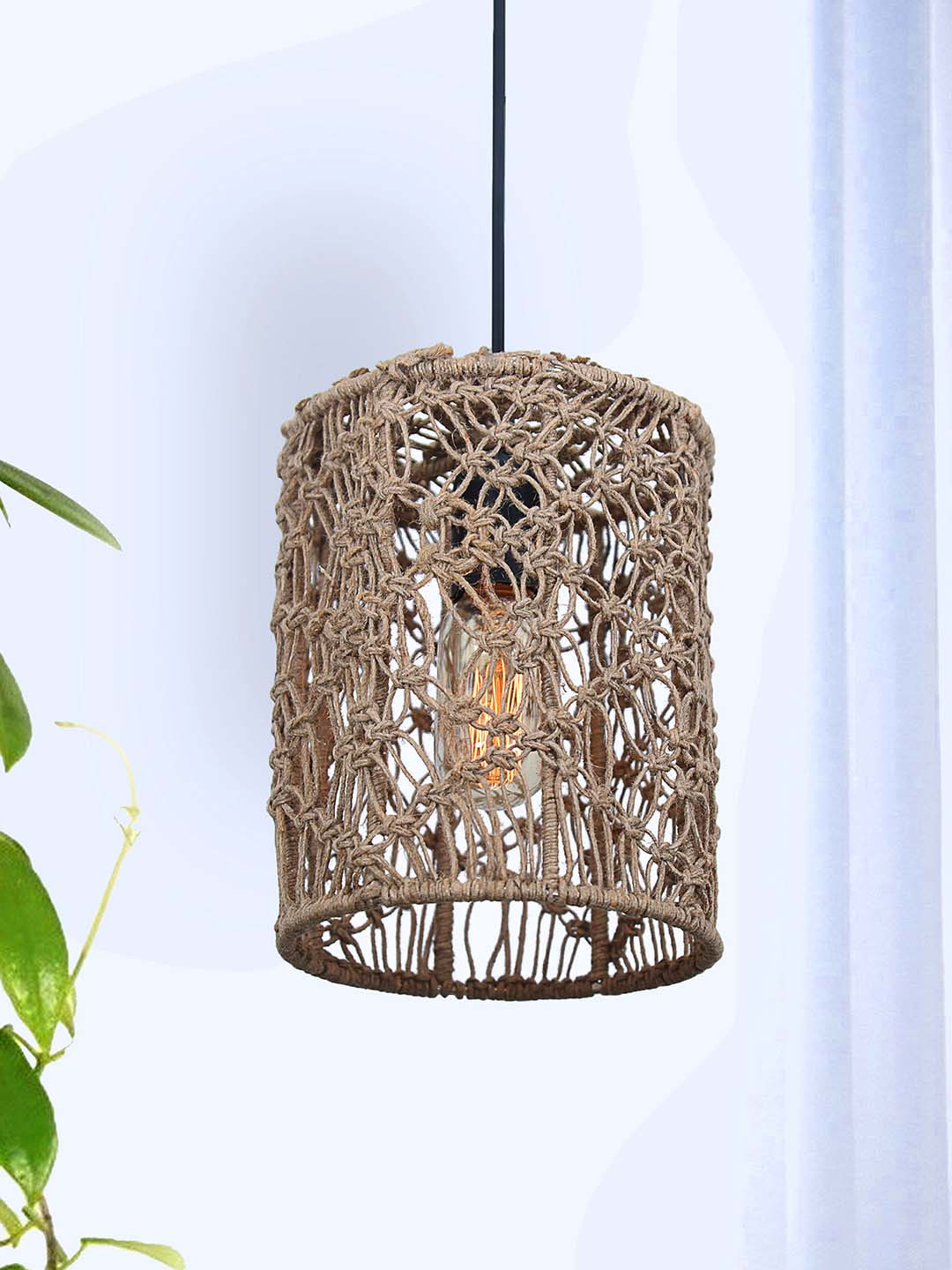 Homesake Brown Hanging Jute Cylinder