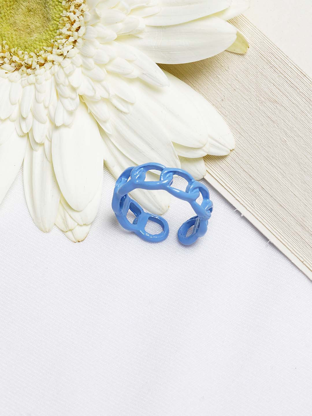 BEWITCHED Women Blue Chain-Link Finger Ring