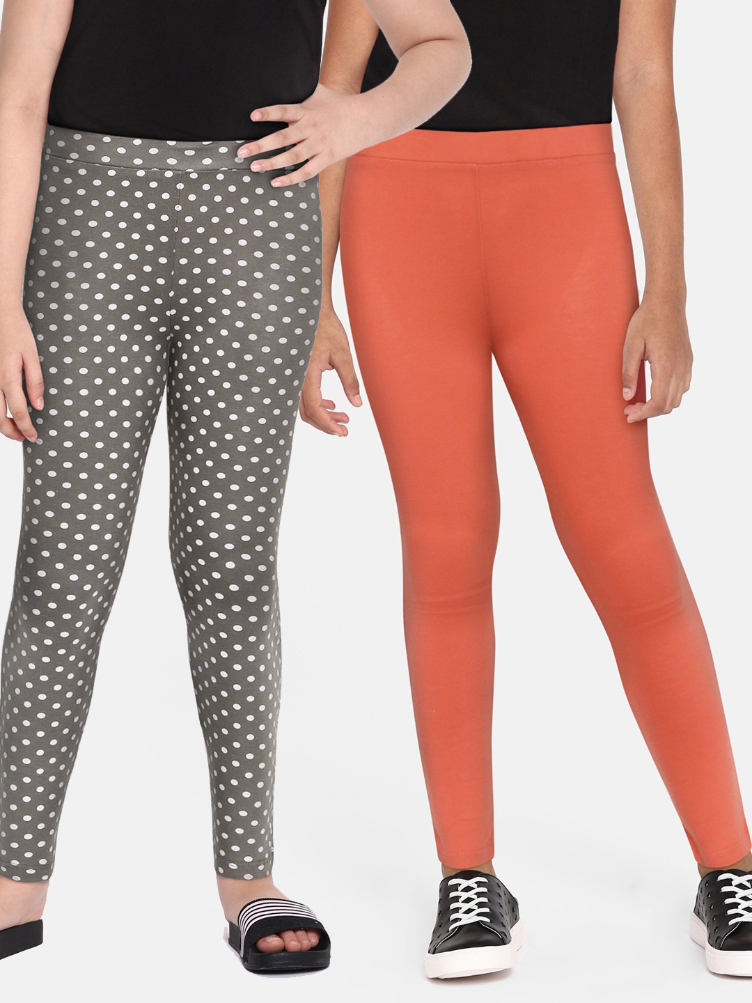 Polka Dot Tights, City Peach