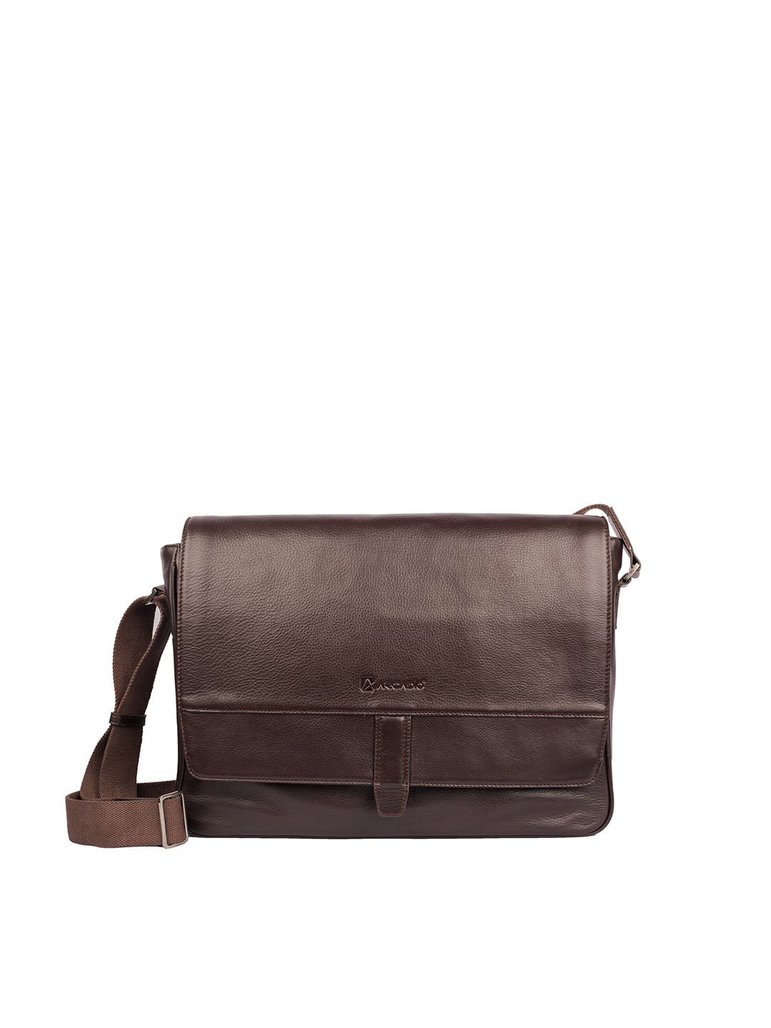 ARCADIO Unisex Brown Leather Laptop Bag