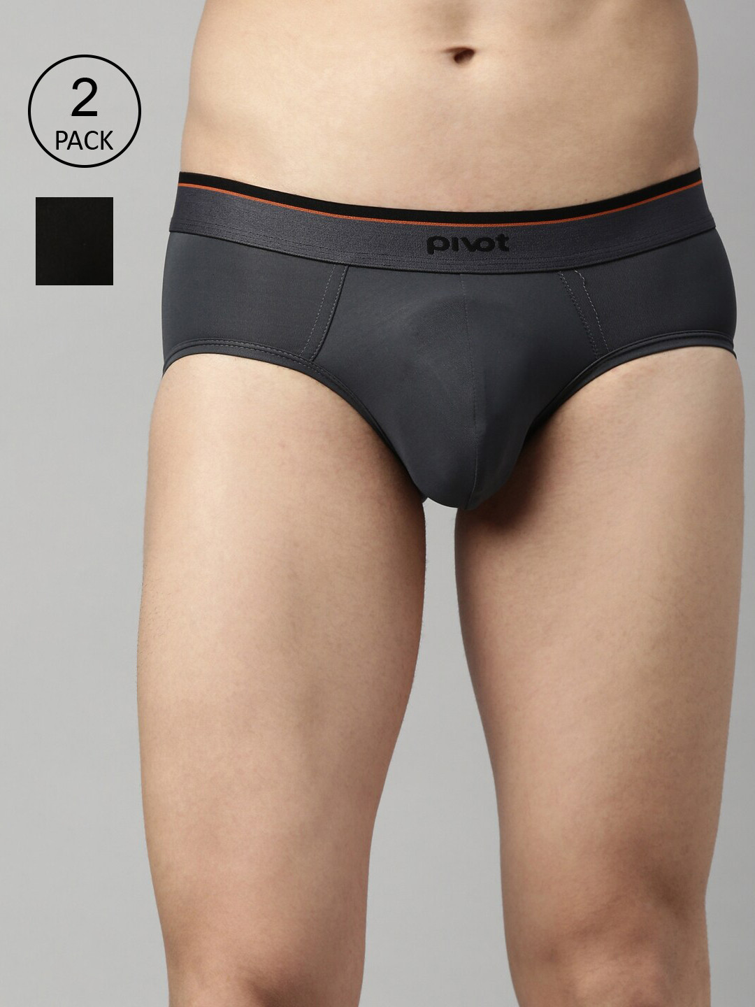 pivot Pack Of 2 Men Black Briefs - P2MIWB22-011