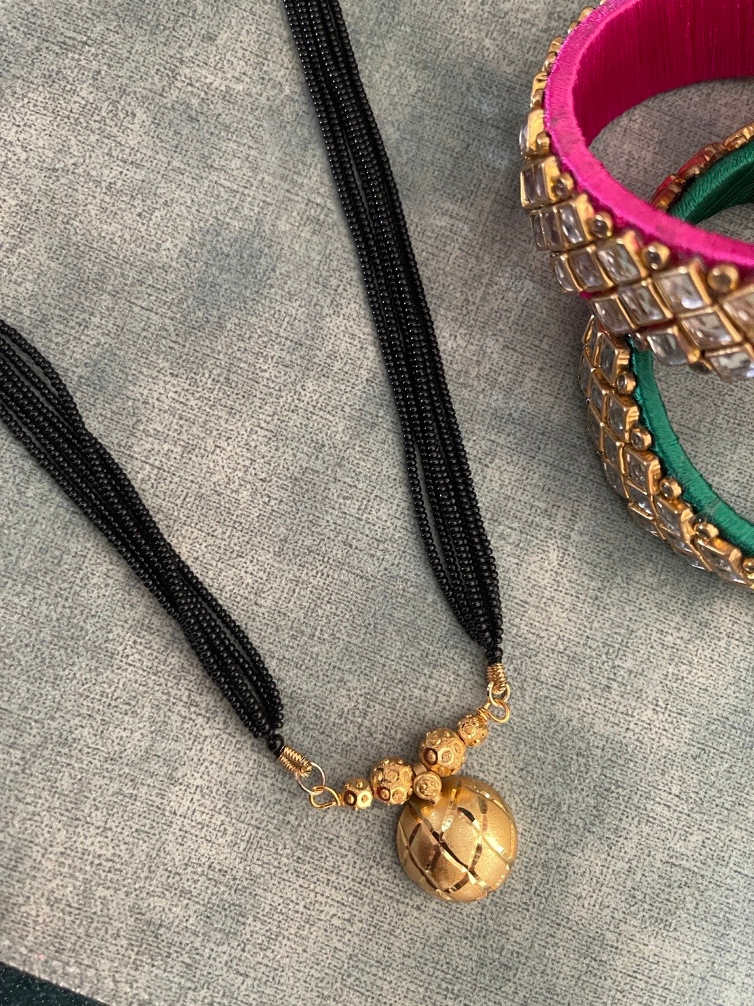 Digital Dress Room Gold-Plated Maharashtrian Long Vati Mangalsutra