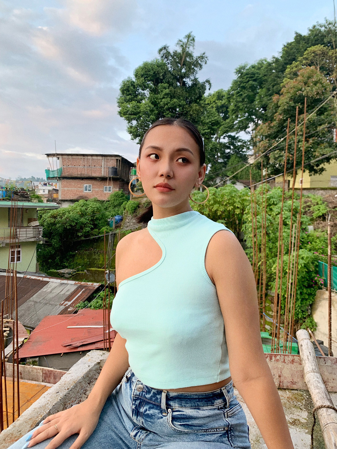 STREET 9 Women Alluring Turquoise Blue Solid Top