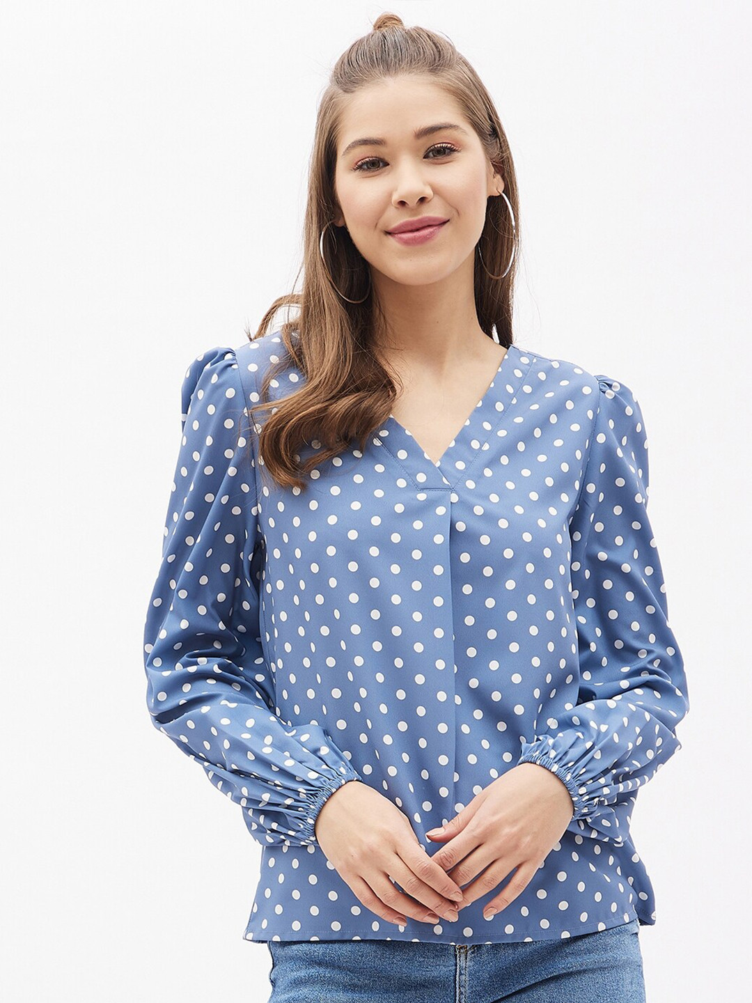 Harpa Grey Floral Print Crepe Top