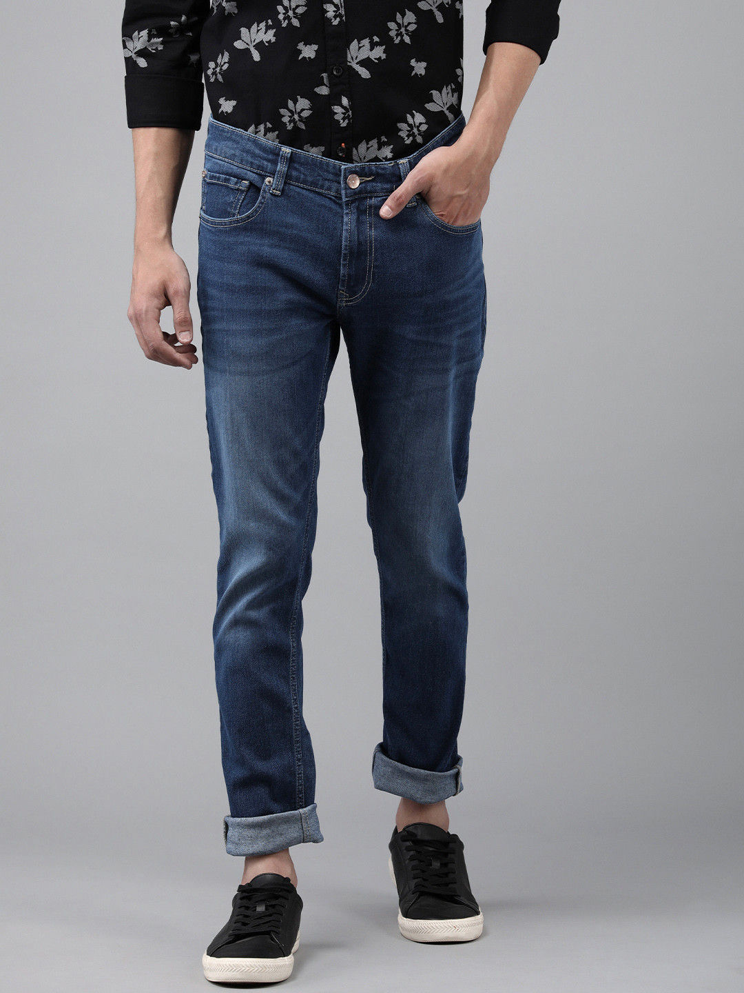 SPYKAR Men Blue Skinny Fit Low-Rise Light Fade Stretchable Jeans