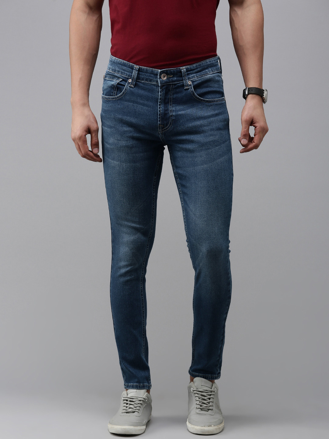 SPYKAR Men Super Skinny Fit Low-Rise Light Fade Stretchable Jeans