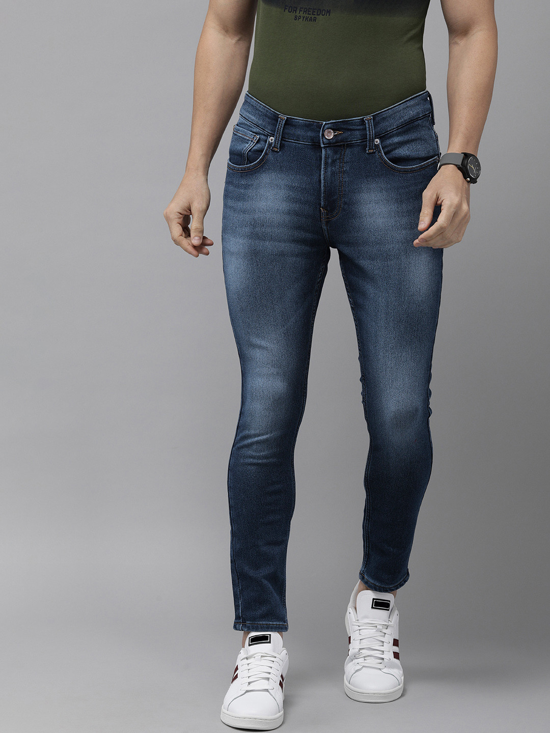 SPYKAR Men Blue Kano Super Skinny Fit Light Fade Stretchable Casual Jeans