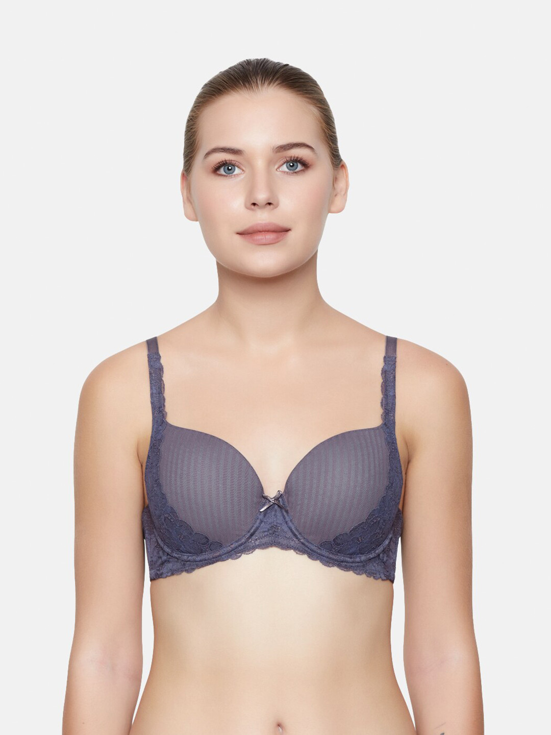 Triumph Grey Floral Bra Underwired Lightly Padded