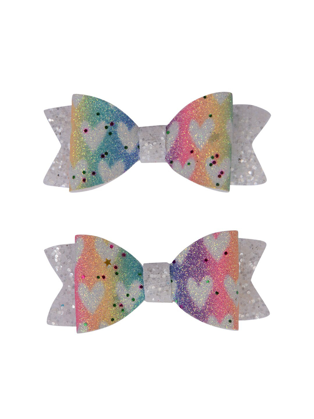 Aye Candy Girls Assorted Set Of 2 Heart Shaped Glitter Alligator Hair Clips