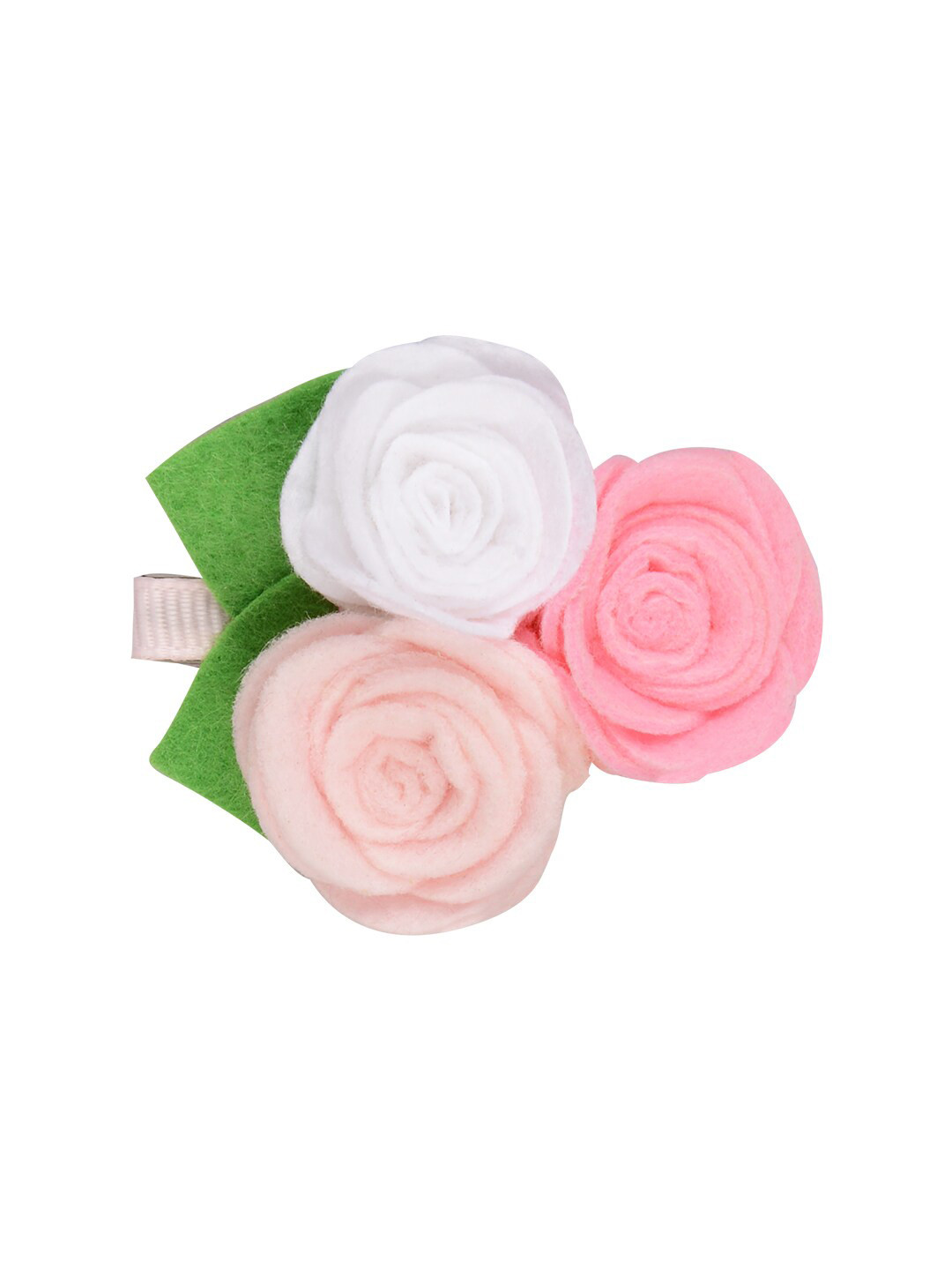 Aye Candy Girls Pink & White Alligator Rose Hair Clip