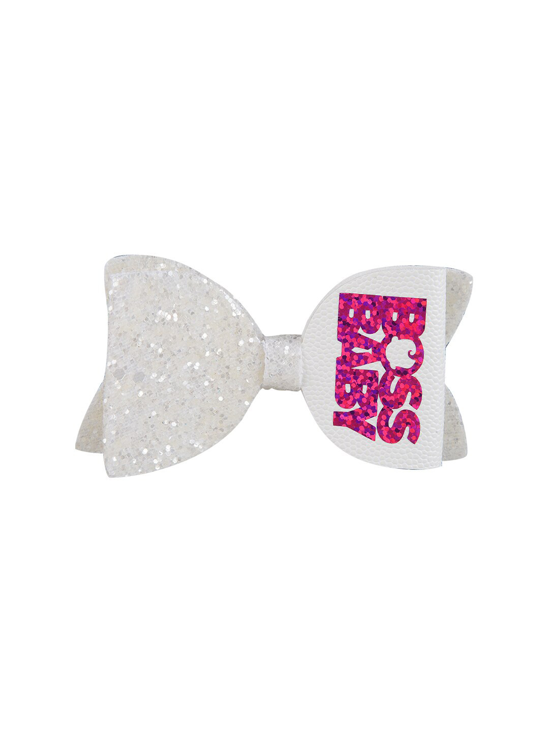 Aye Candy Girls White & Pink Embellished Alligator Hair Clip
