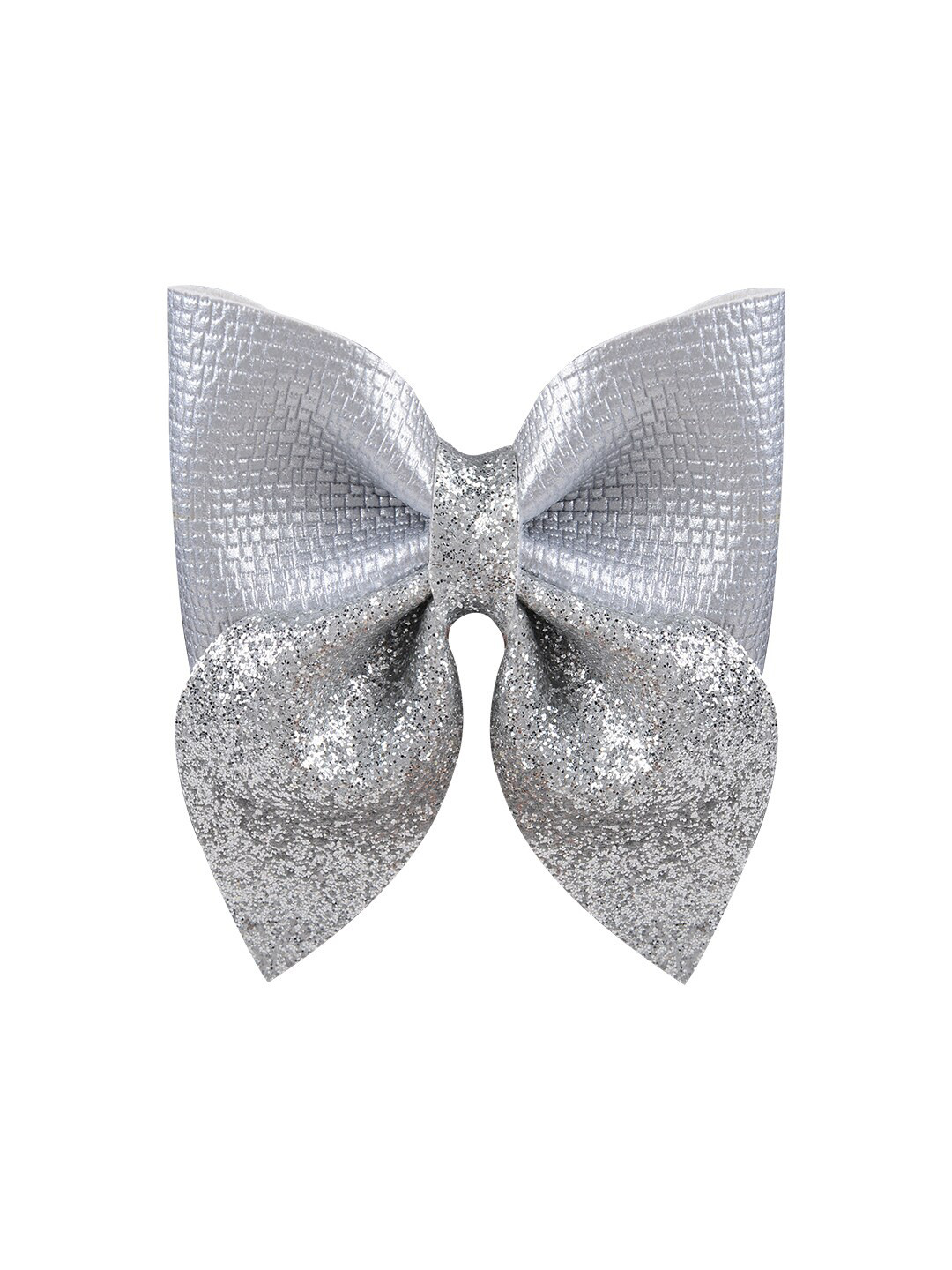 Aye Candy Girls Silver-Toned Embellished Bow Clip