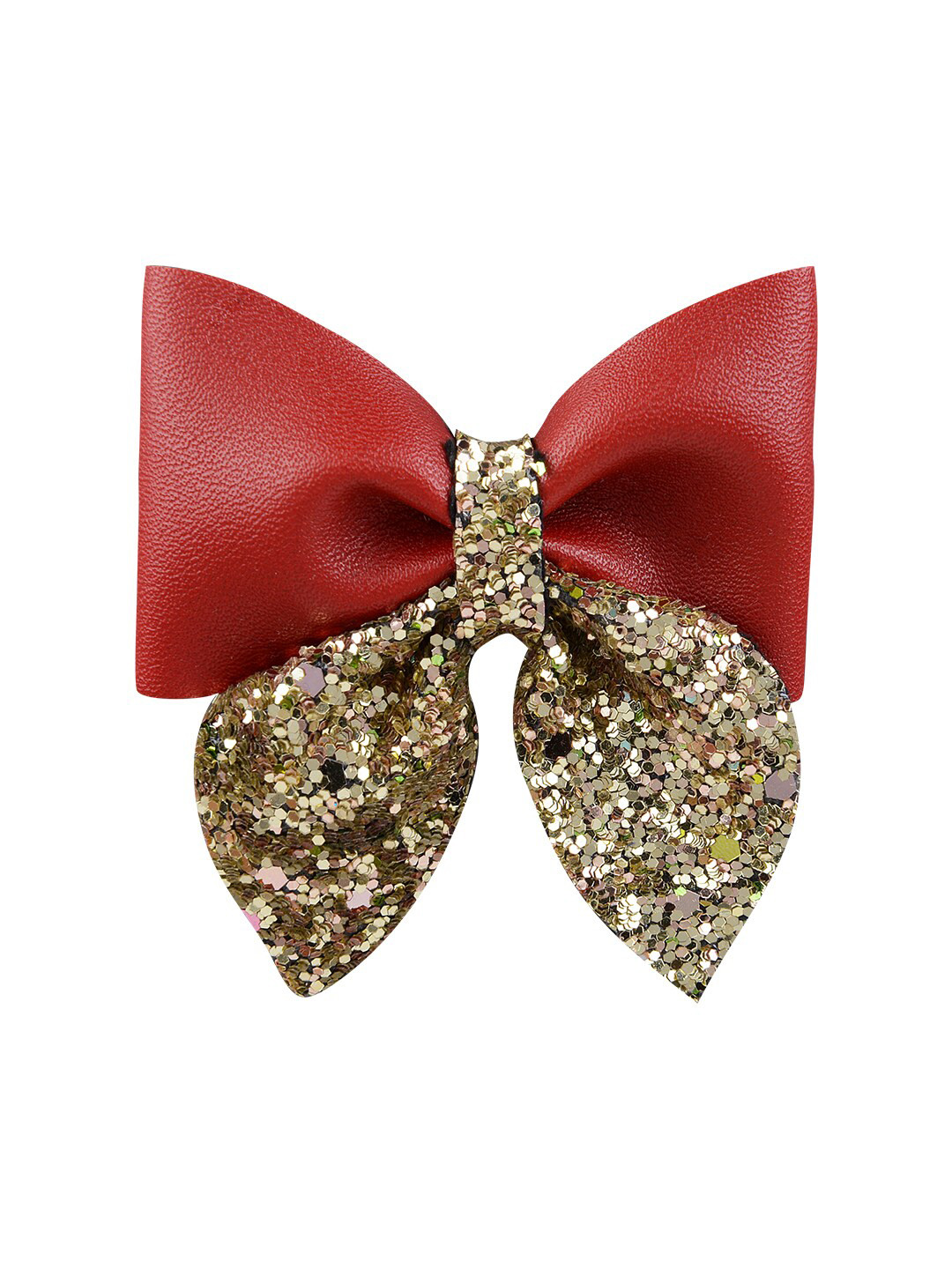 Aye Candy Girls Maroon & Gold-Toned Embellished Sailor Bow Alligator Hair Clip