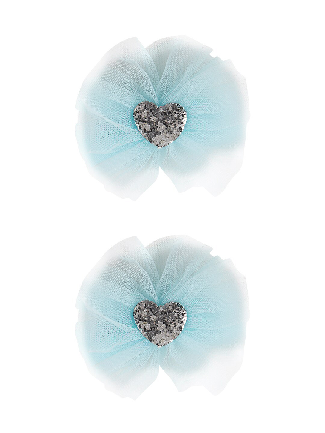 Aye Candy Girls Blue & Silver-Toned Set of 2 Embellished Alligator Hair Clips