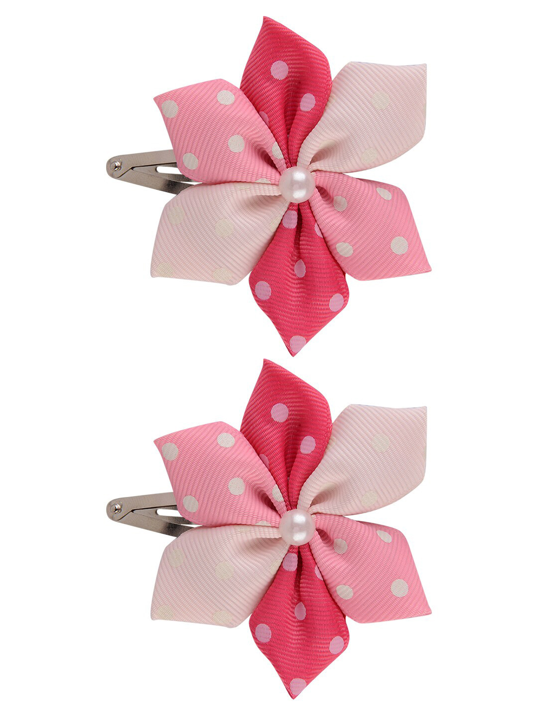 Aye Candy Girls Pink & White Set of 2 Beaded Shades Flower Tic Tac Hair Clip