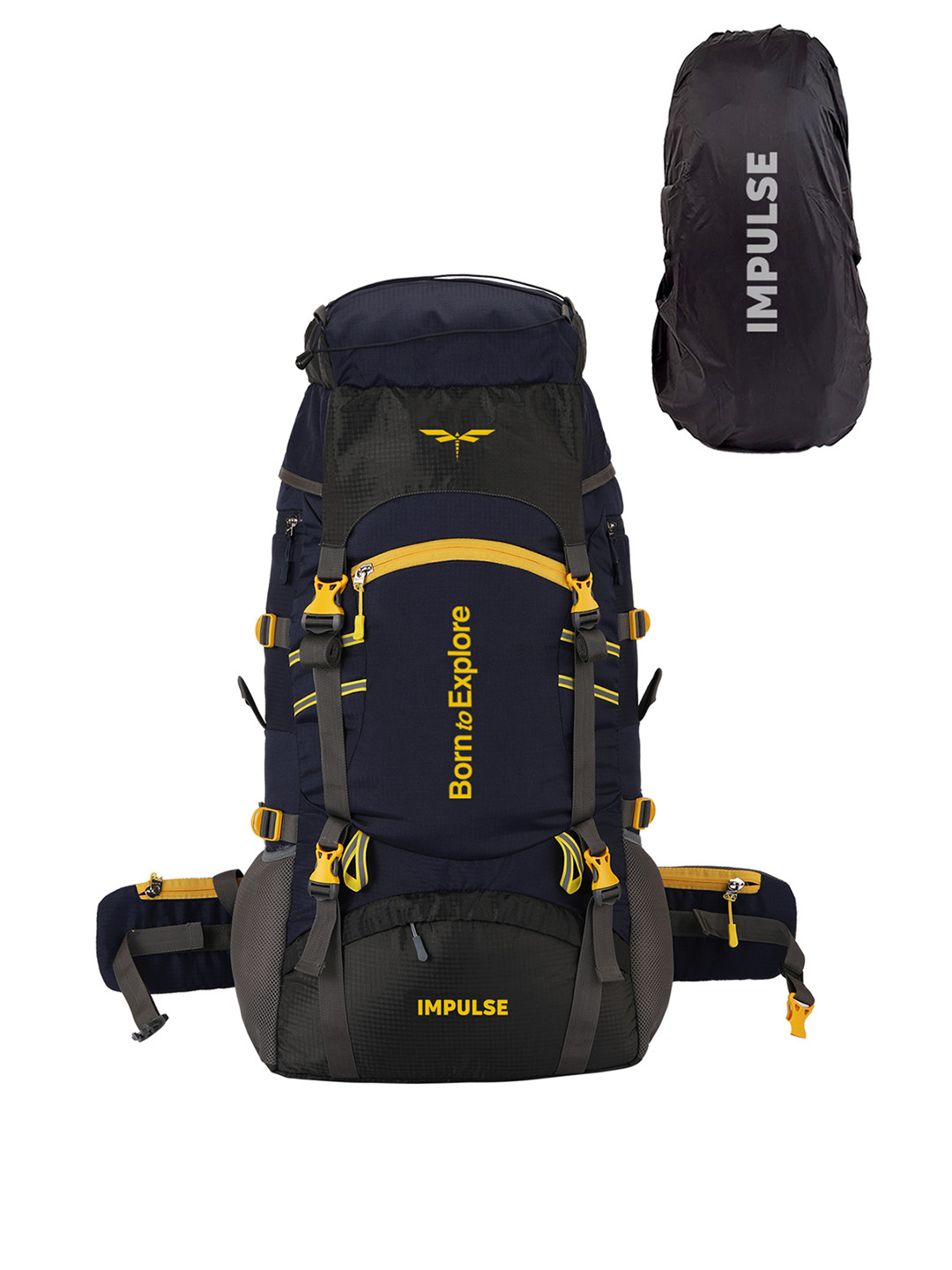 Impulse Navy Blue Solid Waterproof Rucksack