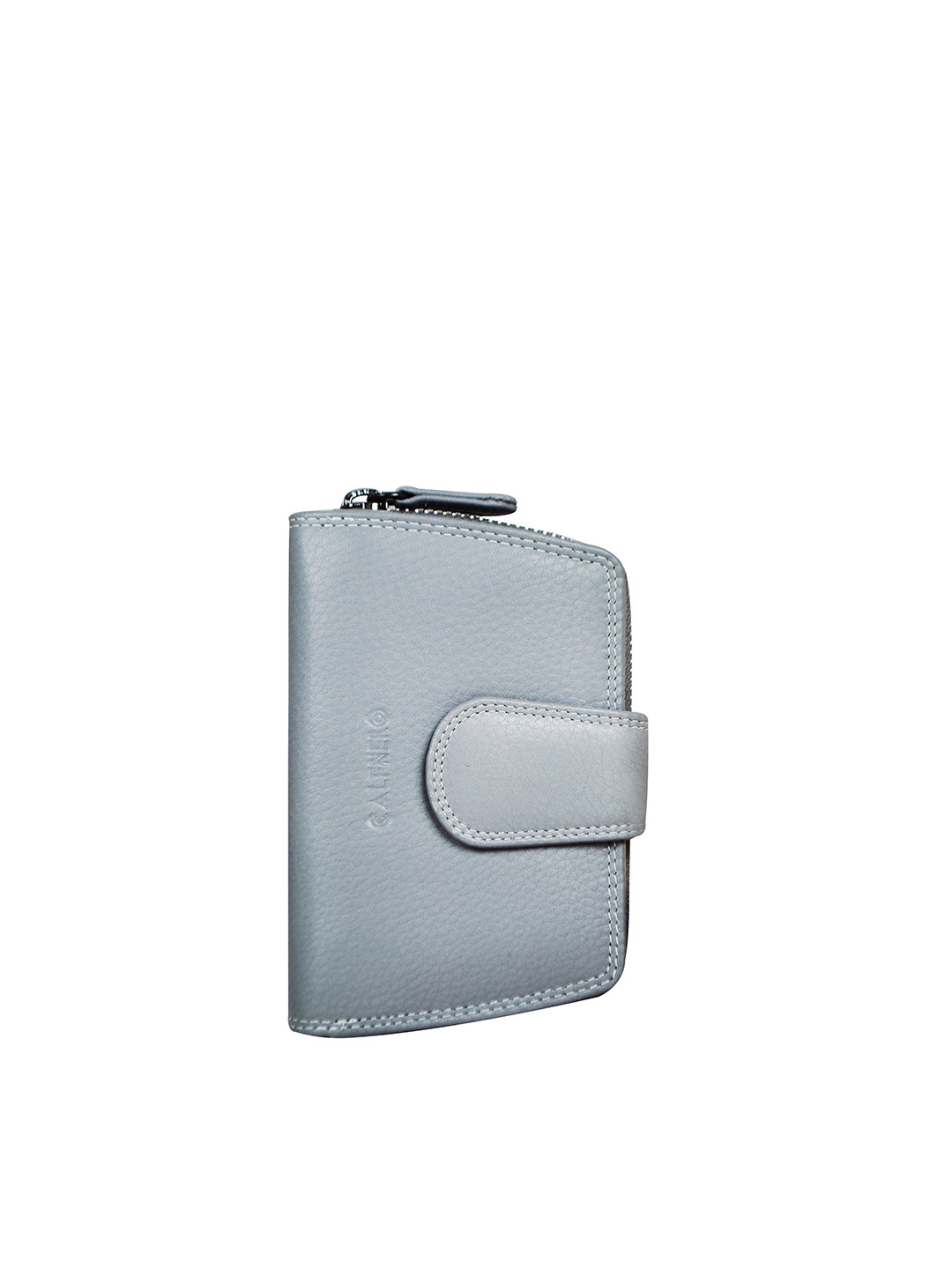 CALFNERO Grey Leather Purse Clutch
