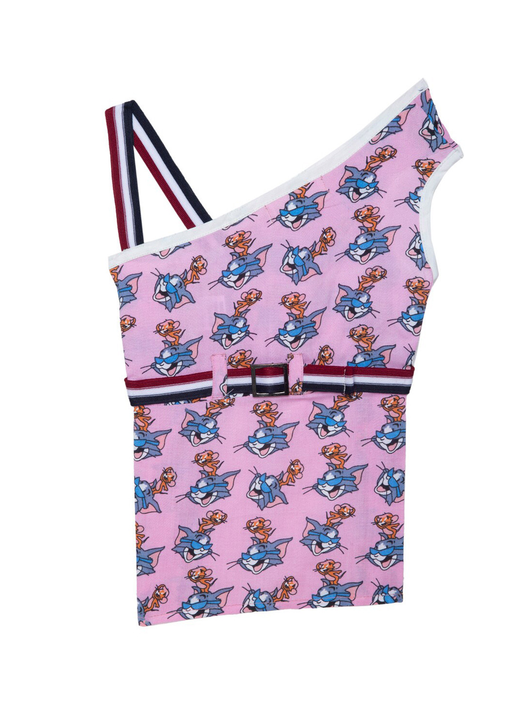 Lulala Pink & Blue Tom and Jerry Printed Pure Cotton Dog Dress