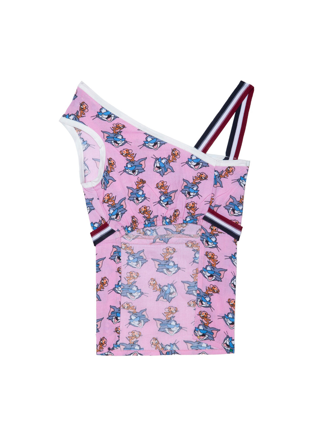 Lulala Pink & Blue Tom and Jerry Printed Pure Cotton Dog Dress