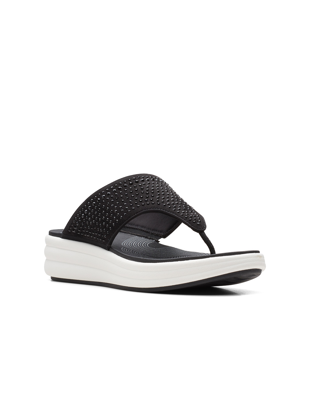 Clarks Embellished T-strap Flatform Heels